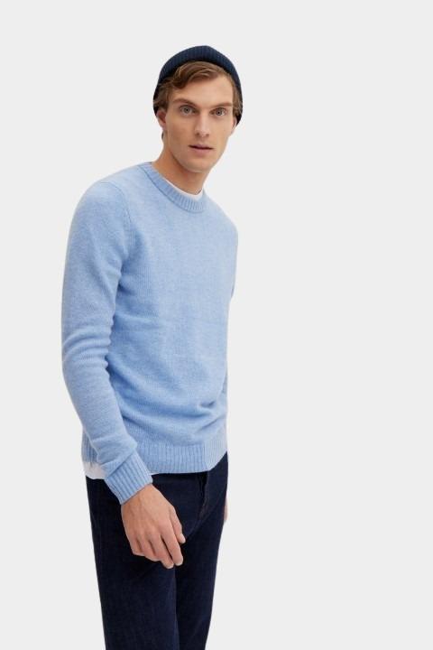 Basefield Pullover Blauw Rundhals Pullover 219018511/653