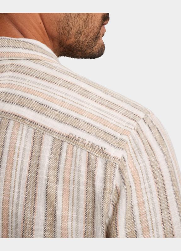 Cast Iron Casual hemd korte mouw Grijs Short Sleeve Shirt Slub Twill CSIS2603232/8023