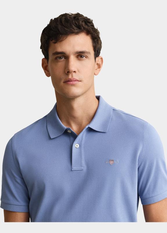 Gant Polo heren Blauw Regular Fit Shield piqué polo 2210/430
