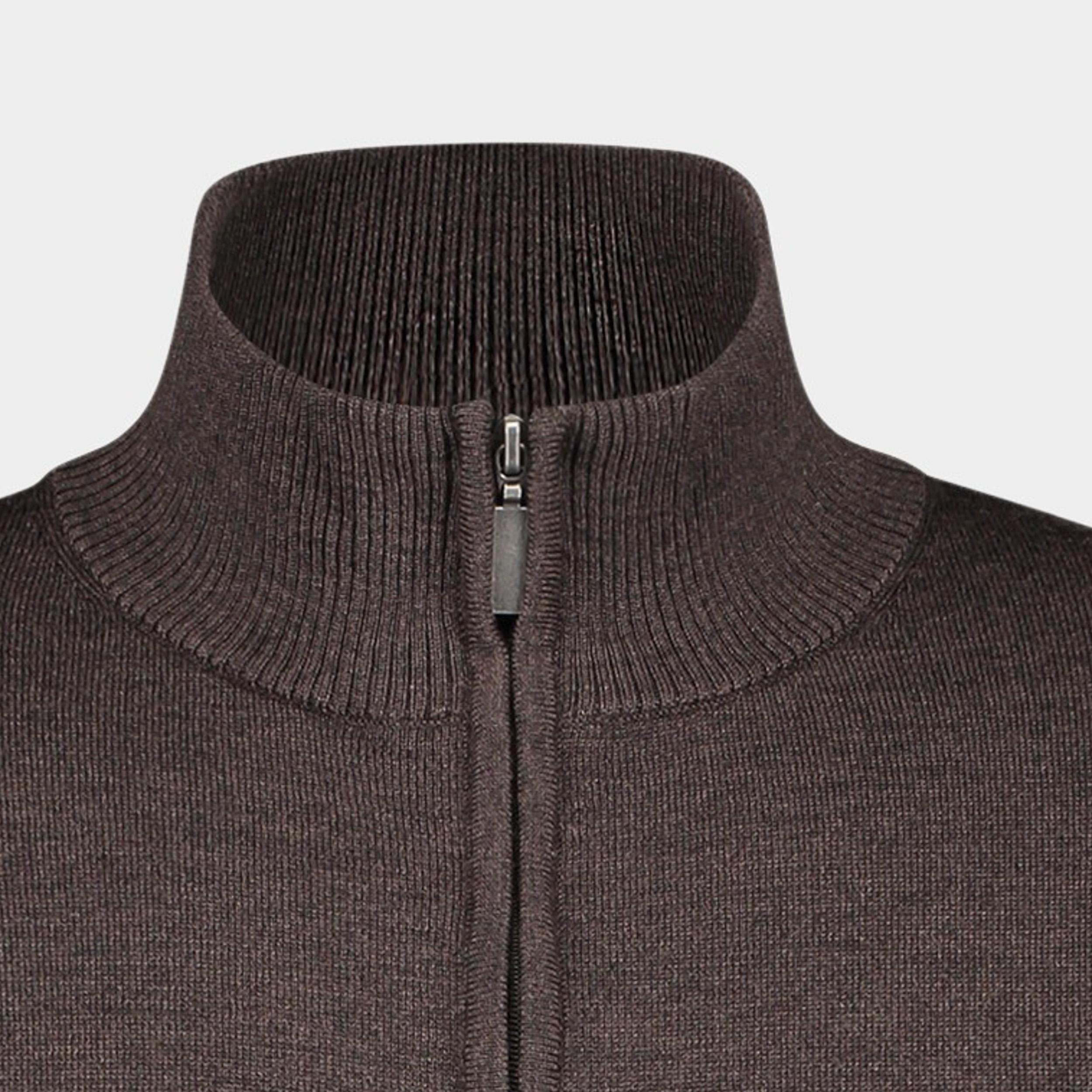 Born With Appetite Pullover Bruin Lux Half Zip Pullover Merino 23305LU15/870 cacao