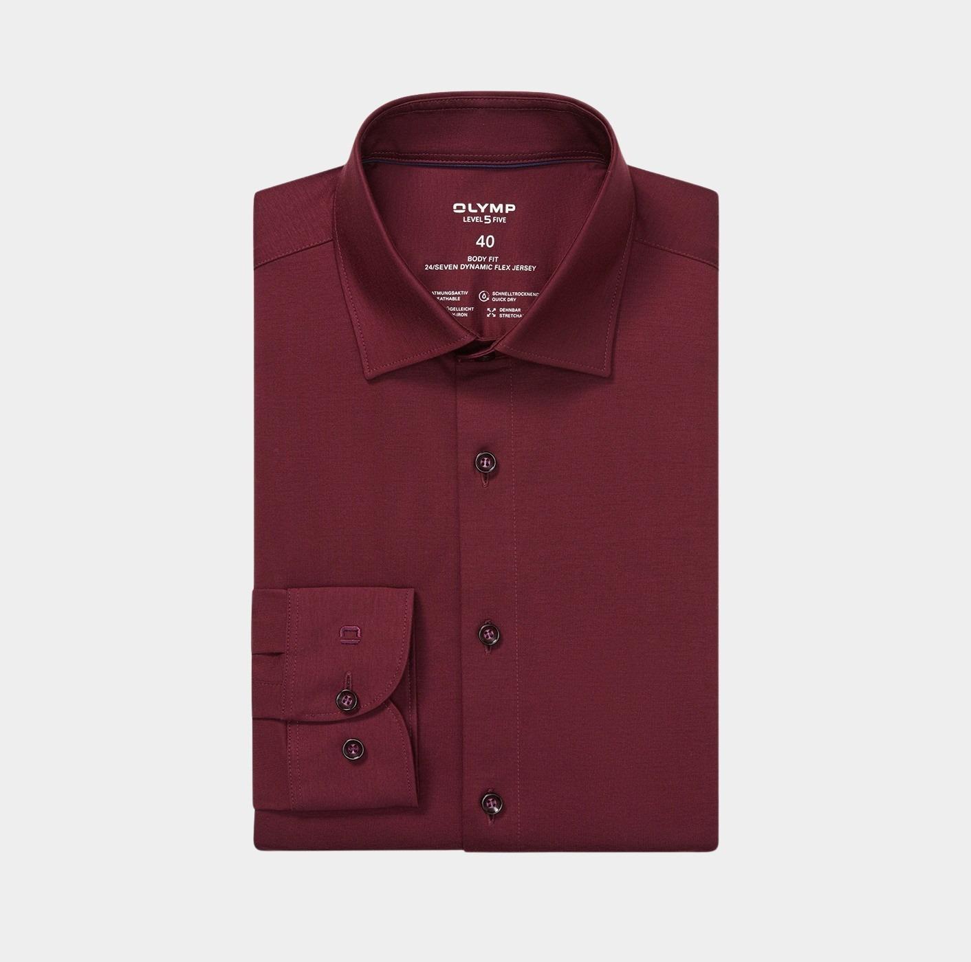 Olymp Business hemd lange mouw Rood 24/7 Level 5 200864/38