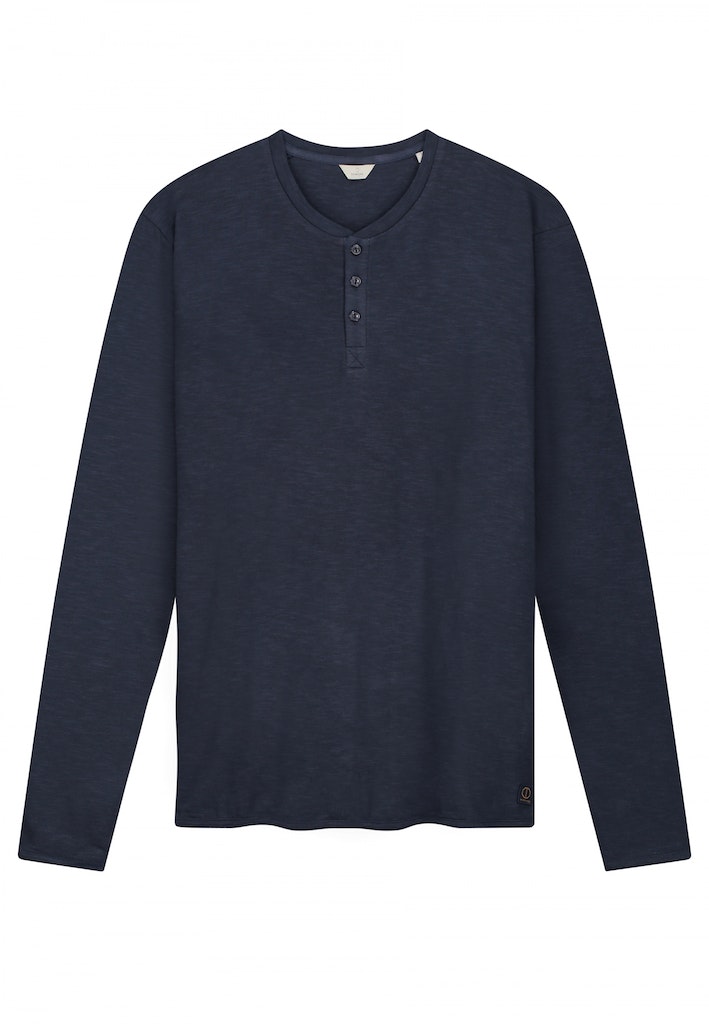 Dstrezzed T-shirt lange mouw Blauw DS_Newman Henley 220034/639