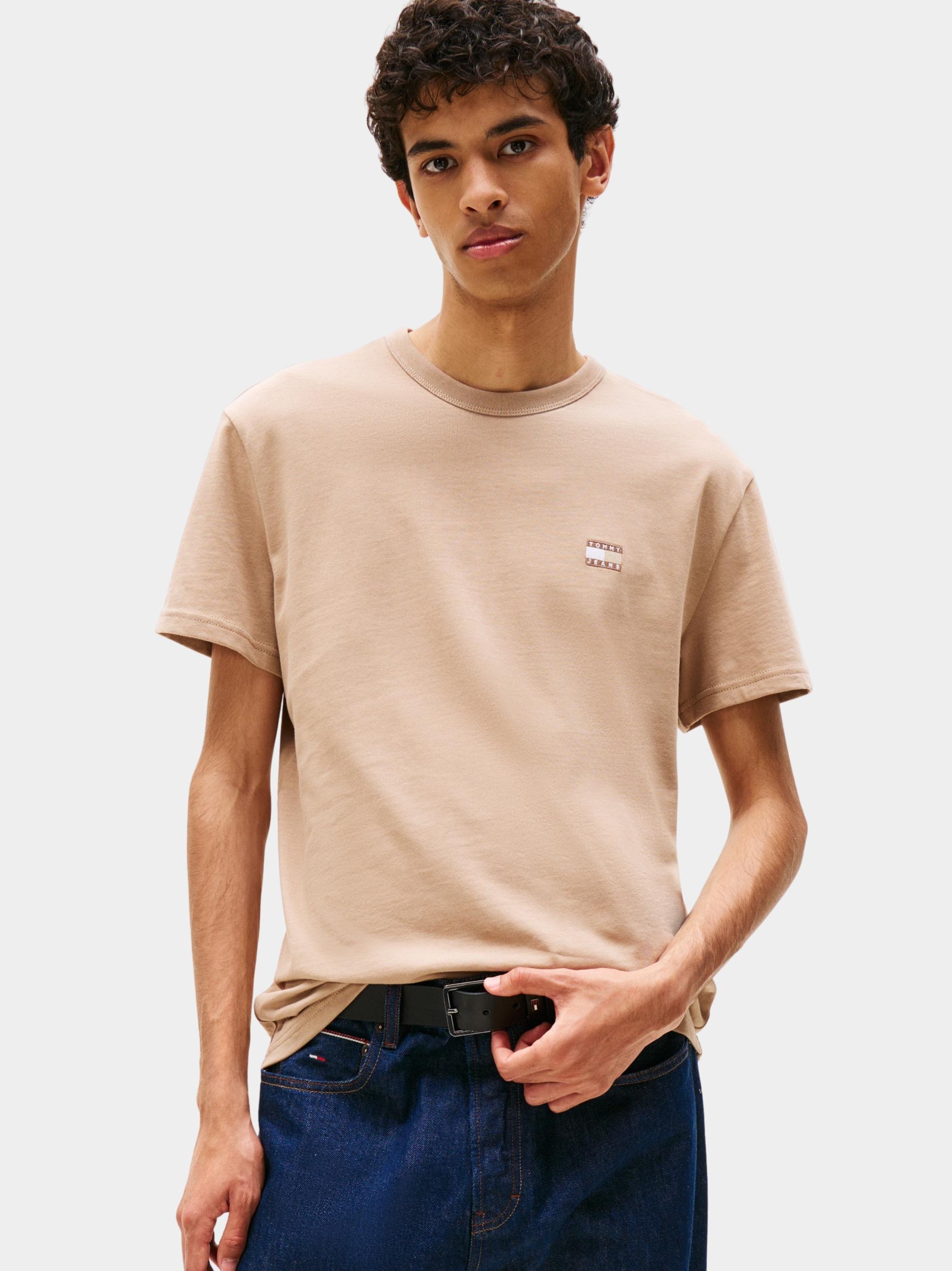 Tommy Jeans T-shirt korte mouw Beige TJM REG BADGE TEE EXT DM0DM20322/0HD