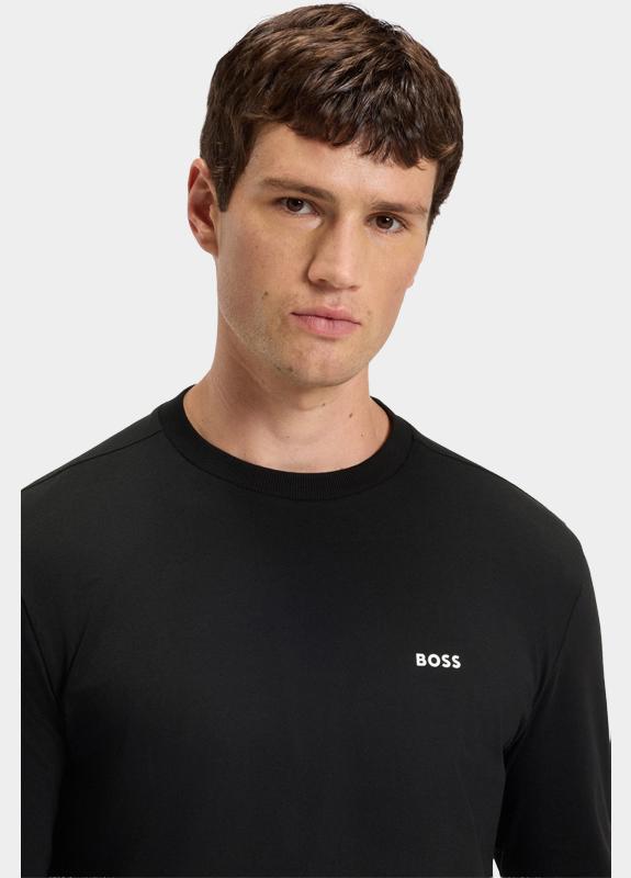 BOSS Green T-shirt lange mouw Zwart Tee Long 10256064 01 50506365/001