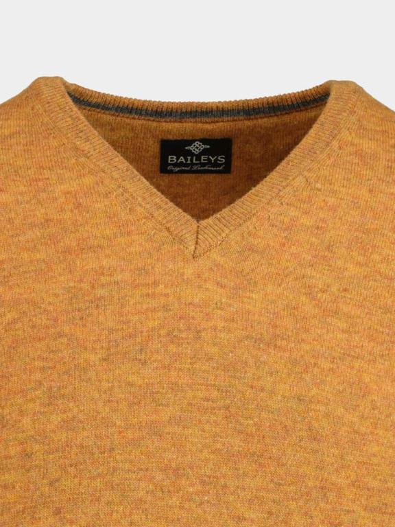 Baileys Pullover Geel Schotse lamswollen V-pullover 200071/503