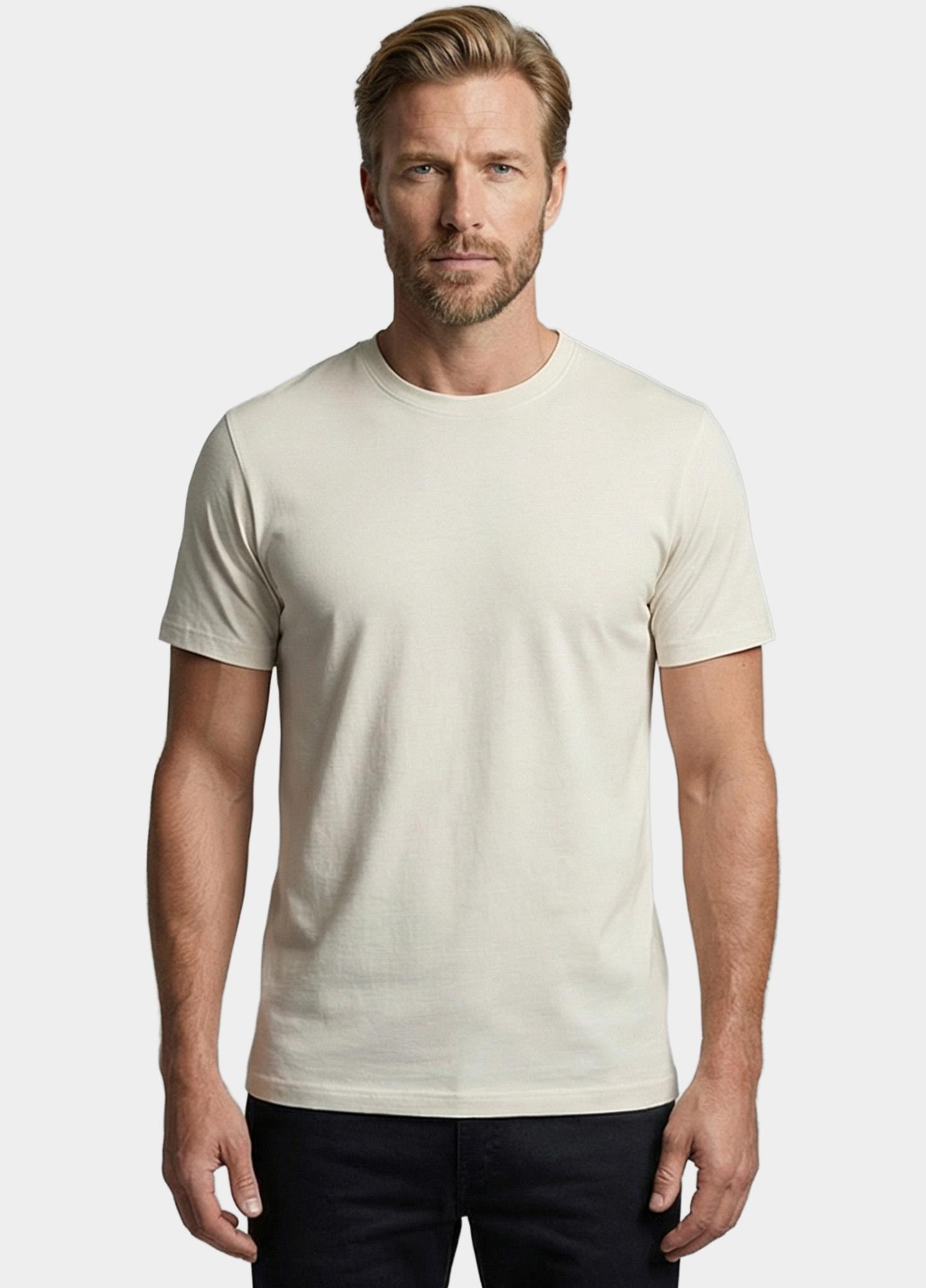 Giordano T-shirt heren Beige Luca T-shirt Liquid Cotton - 615078/11
