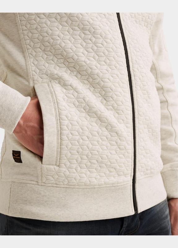 PME Legend Vest Beige Zip jacket jacquard interlock PSW2602475/910
