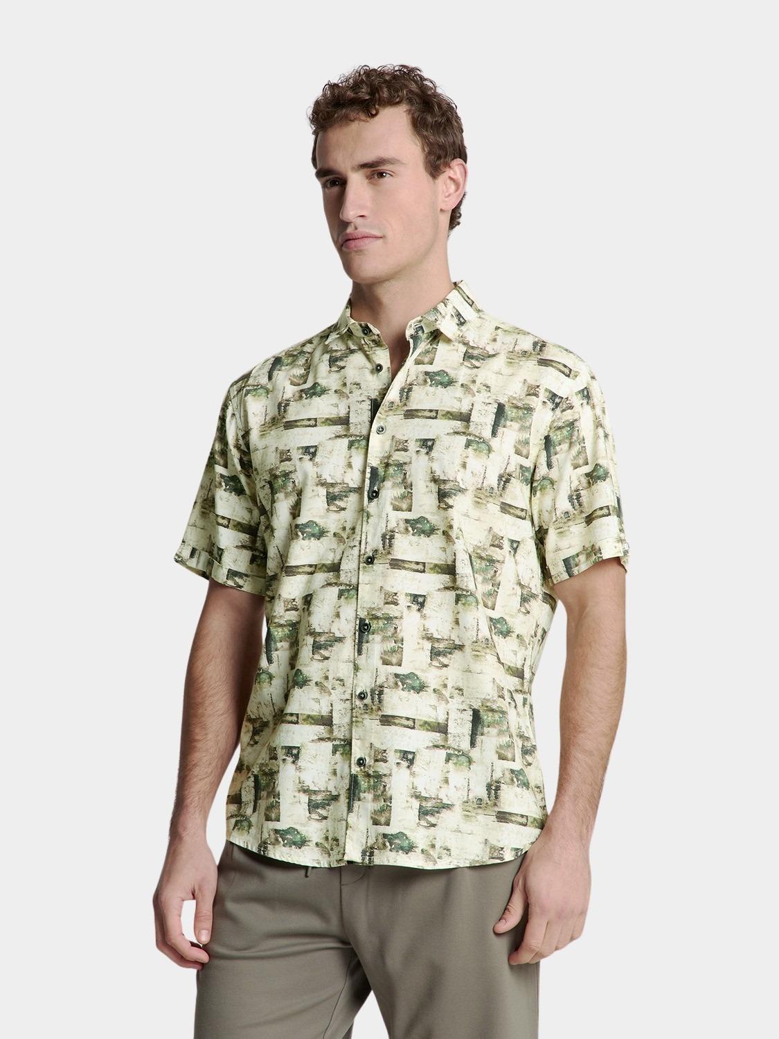 No Excess Casual hemd korte mouw Groen  27490310/050
