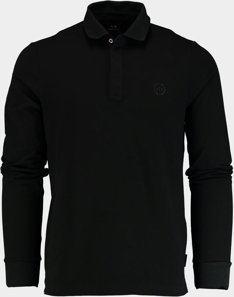 Armani Exchange Polo lange mouw Zwart zwarte modern fit polo 8NZF79.ZJ81Z/1200