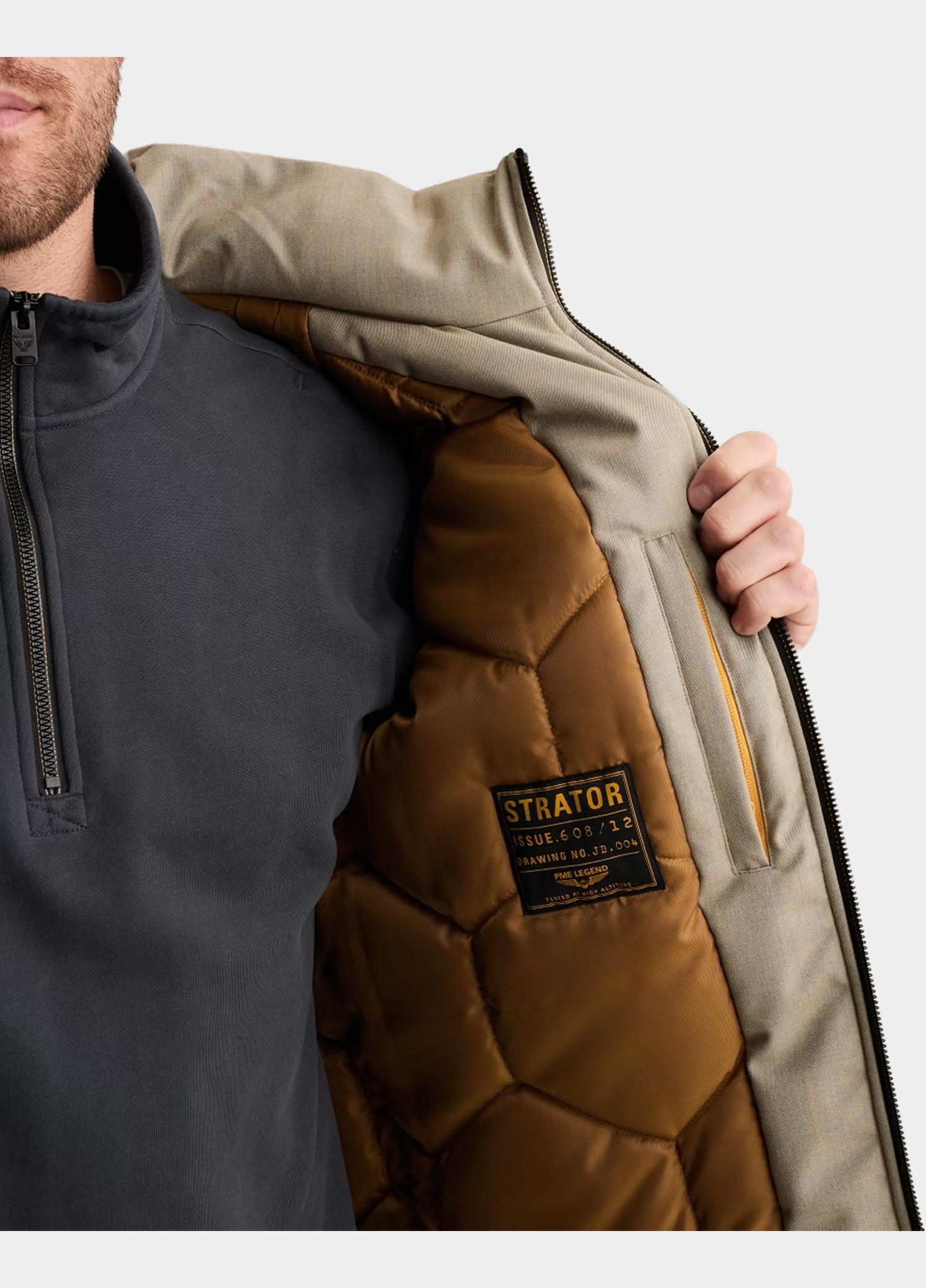 PME Legend Winterjas heren Beige Semi long jacket STRATOR Mela PJA2608112/8011