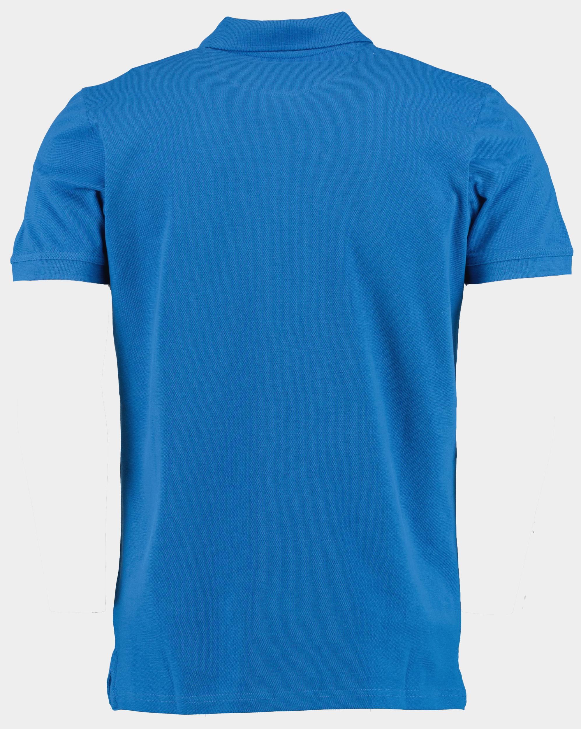Bos Polo korte mouw Blauw Piqué kobaltblauw New Lobra/4633