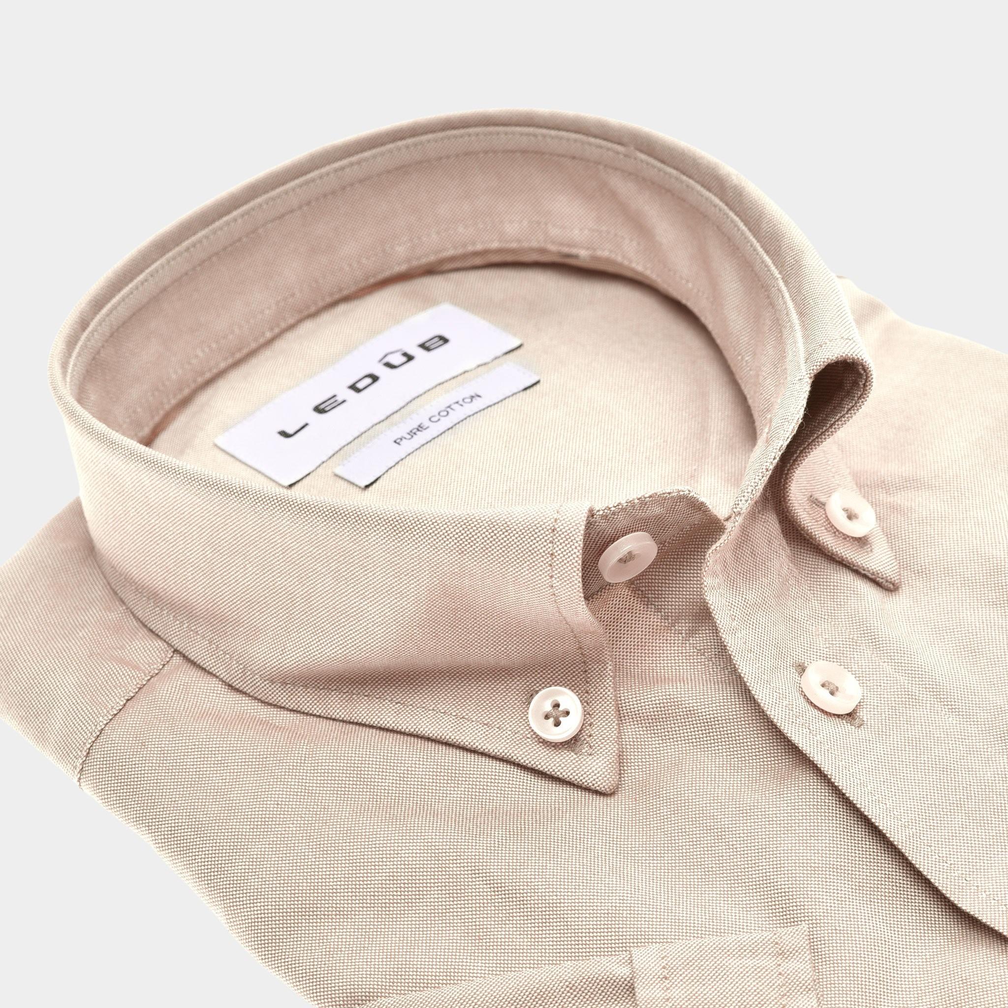 Ledub Business hemd lange mouw Bruin  0142877/620-000-000