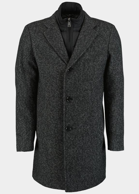 Commander Wollen Jas Zwart Wollmantel mit Inlet 213013460/901