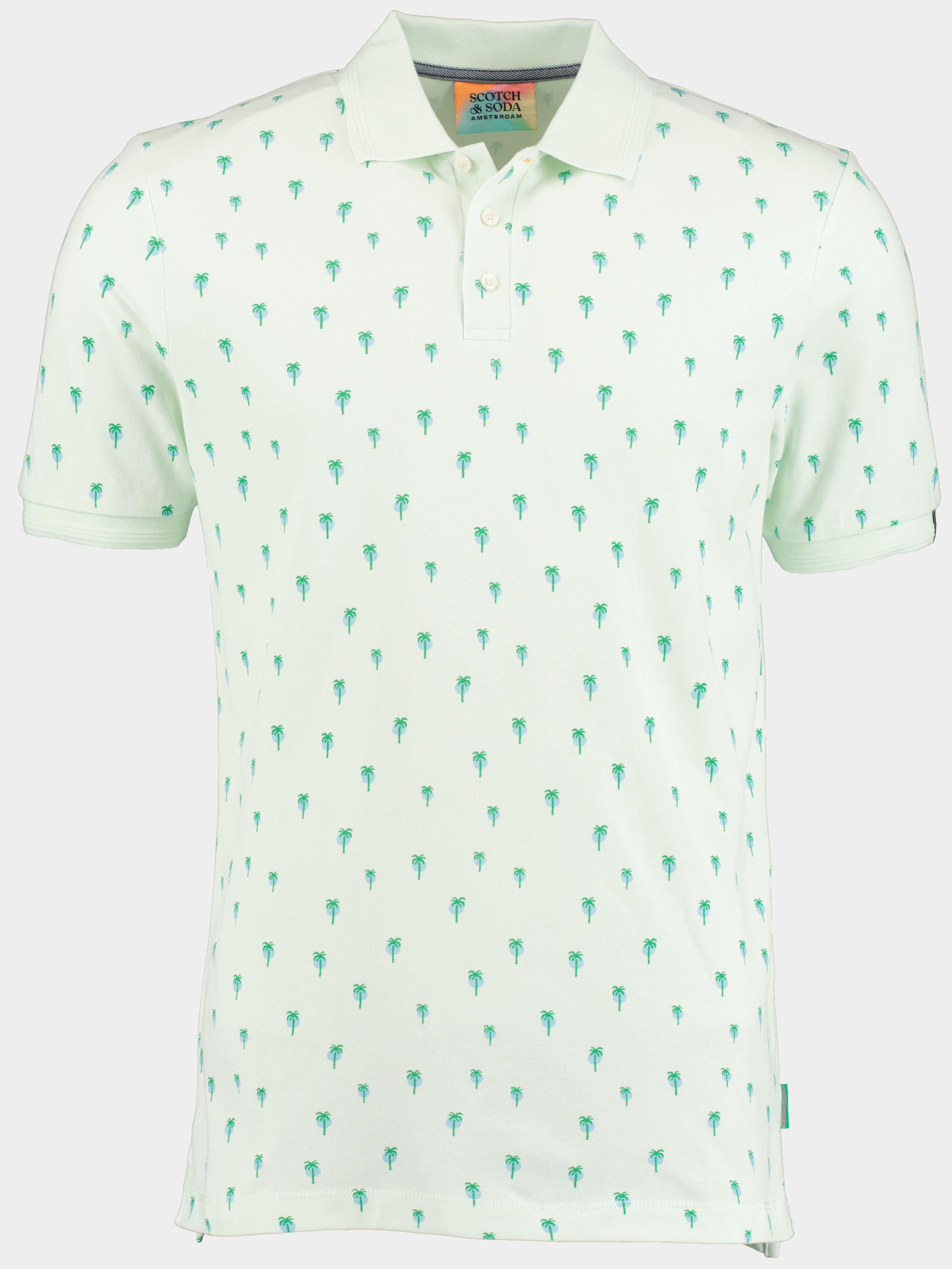Scotch & Soda Polo korte mouw Groen Mini palm print polo 171718/0108