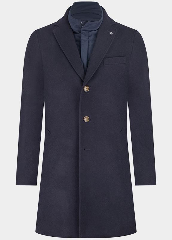 Bos Wollen Jas Blauw Igor Wool Coat 25301IG43BO/290 navy