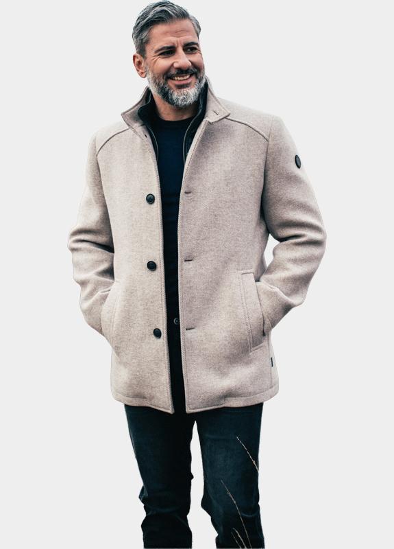 Donders 1860 Wollen Jack Beige Wooddown Wool Coat 21807.3/142