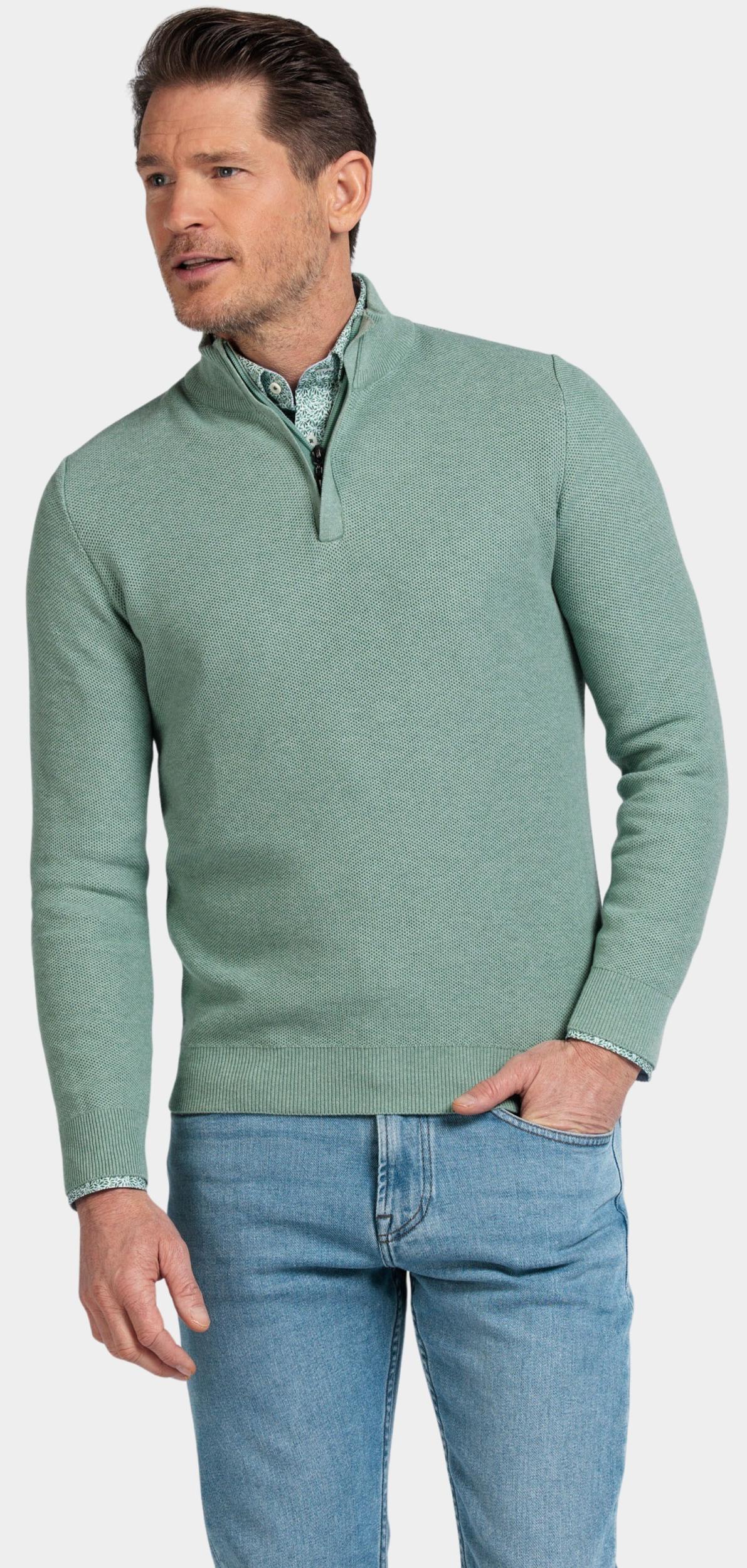 Baileys Half Zip Groen Pullover 1/2 zip  12gg struct 518464/725