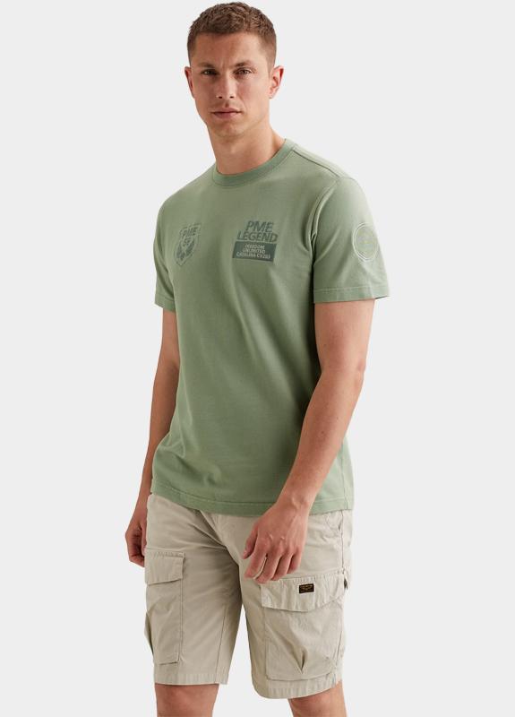 PME Legend T-shirt korte mouw Groen Short sleeve r-neck flat waff PTSS2604576/6123