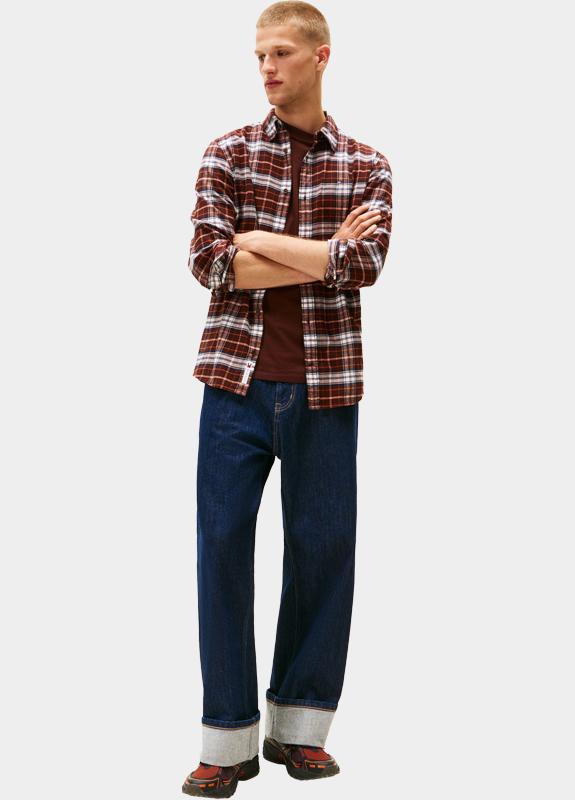 Tommy Jeans Overshirt Bruin TJM REG FLANNEL CHECK SHIRT E DM0DM22024/GS7