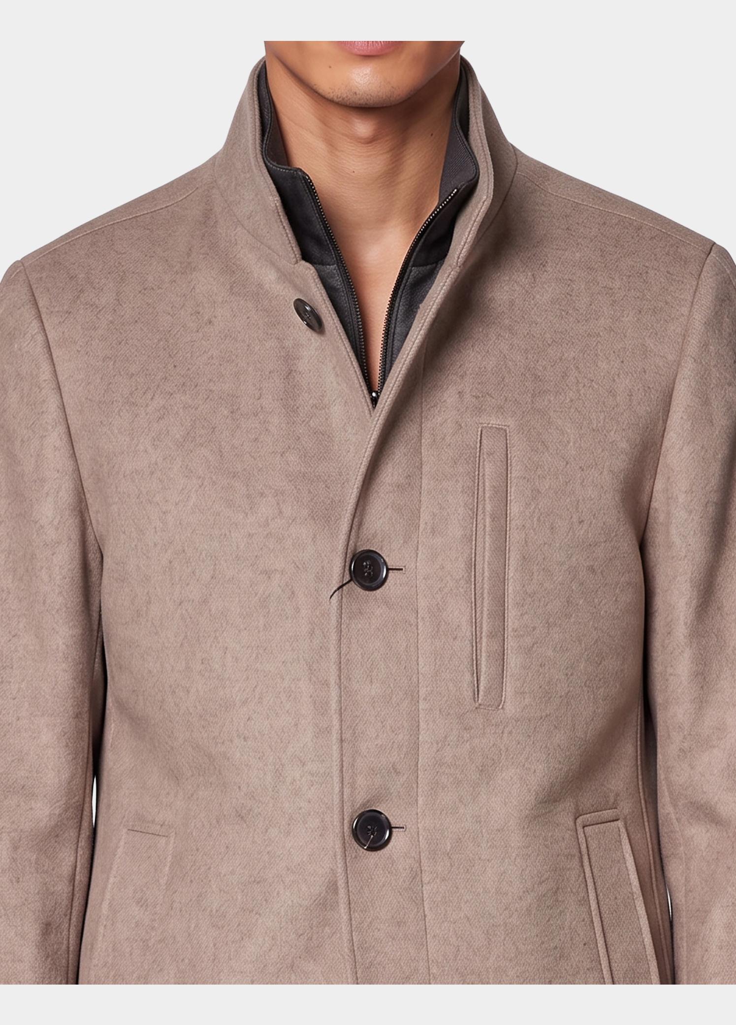 Scotland Blue Wollen Jas Beige Caleb Coat SPE26301CA86SB/2500