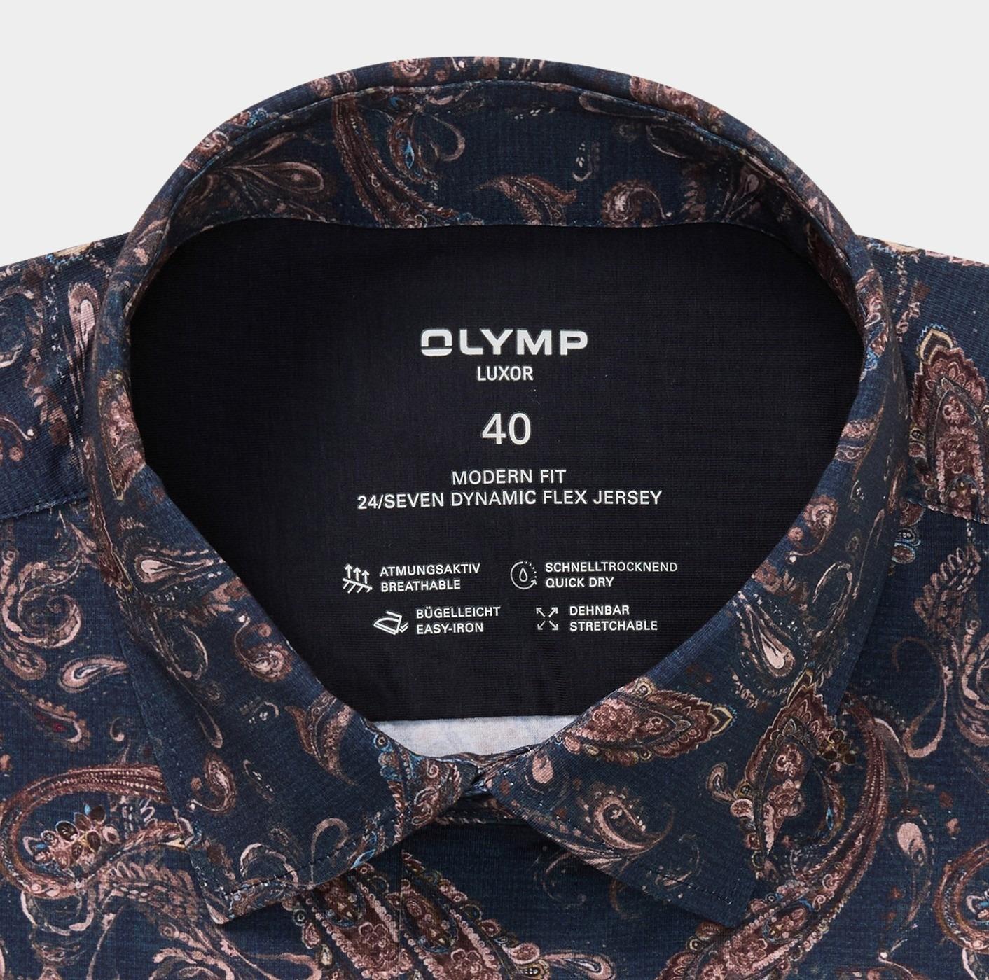 Olymp Business hemd lange mouw Blauw 132284-Hemden 132284/18