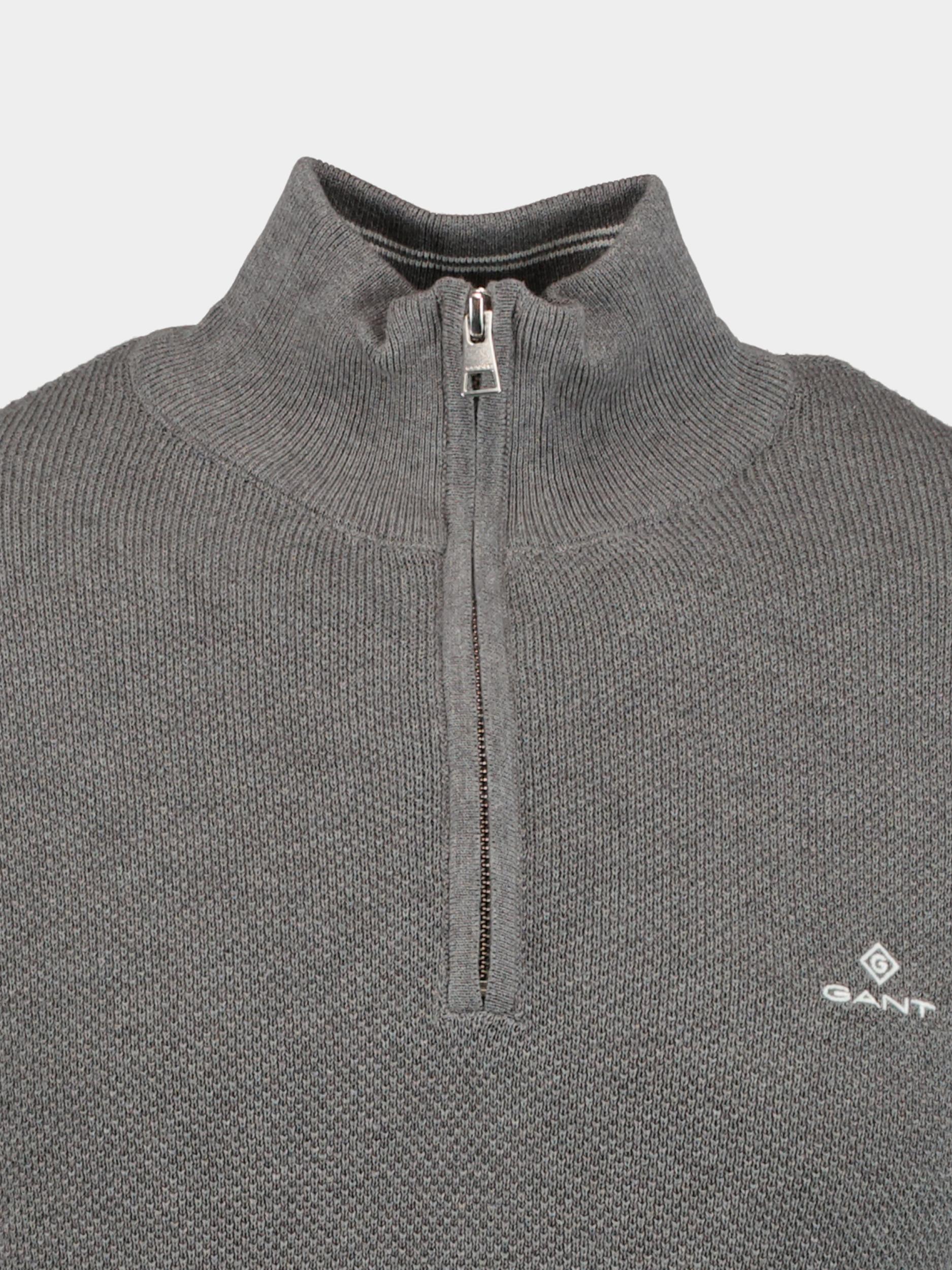 Gant Pullover Grijs Cotton Pique Half Zip 8030523/92