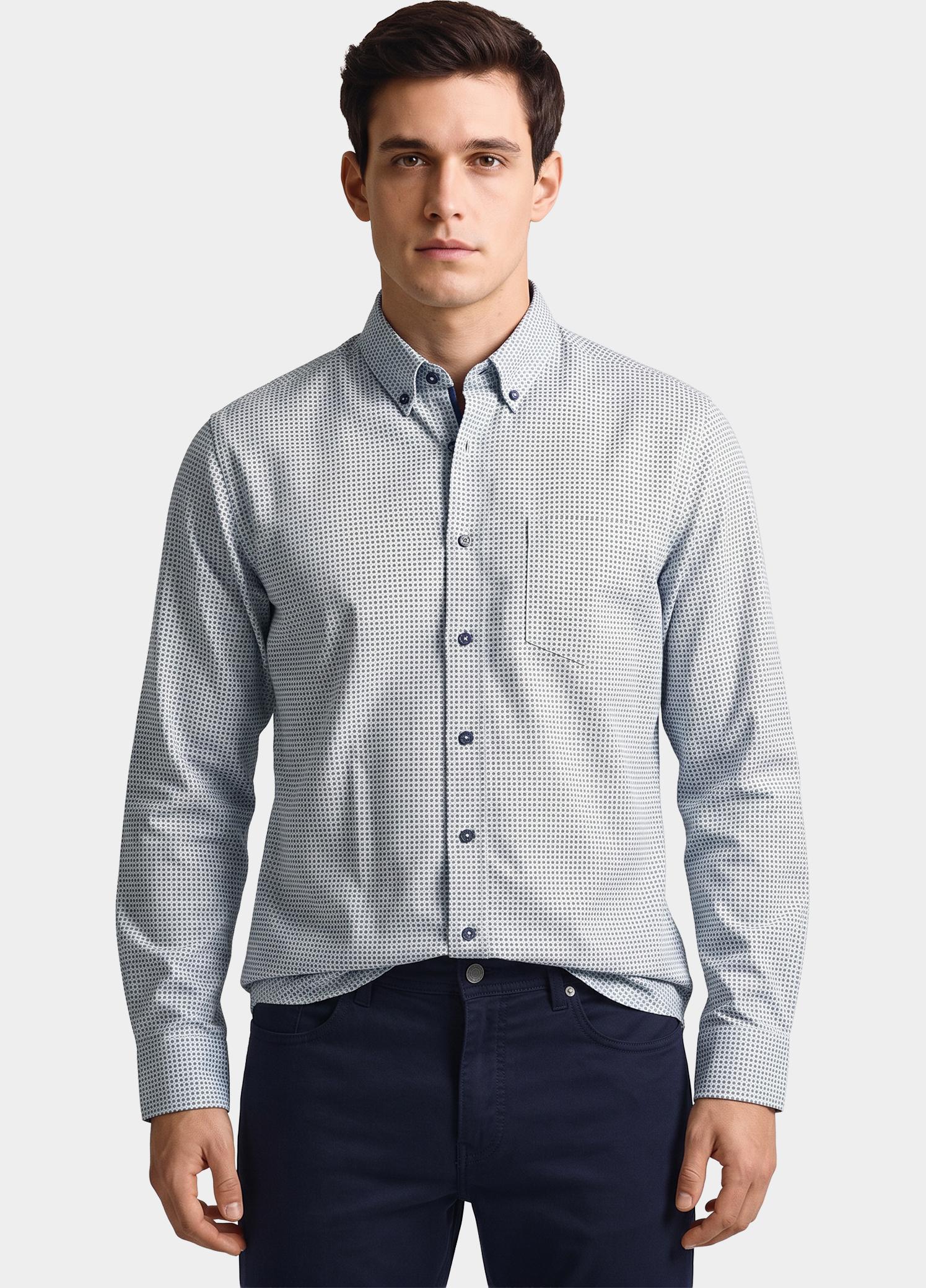 R.B. Boston Overhemd heren Blauw Franklin 627670/309