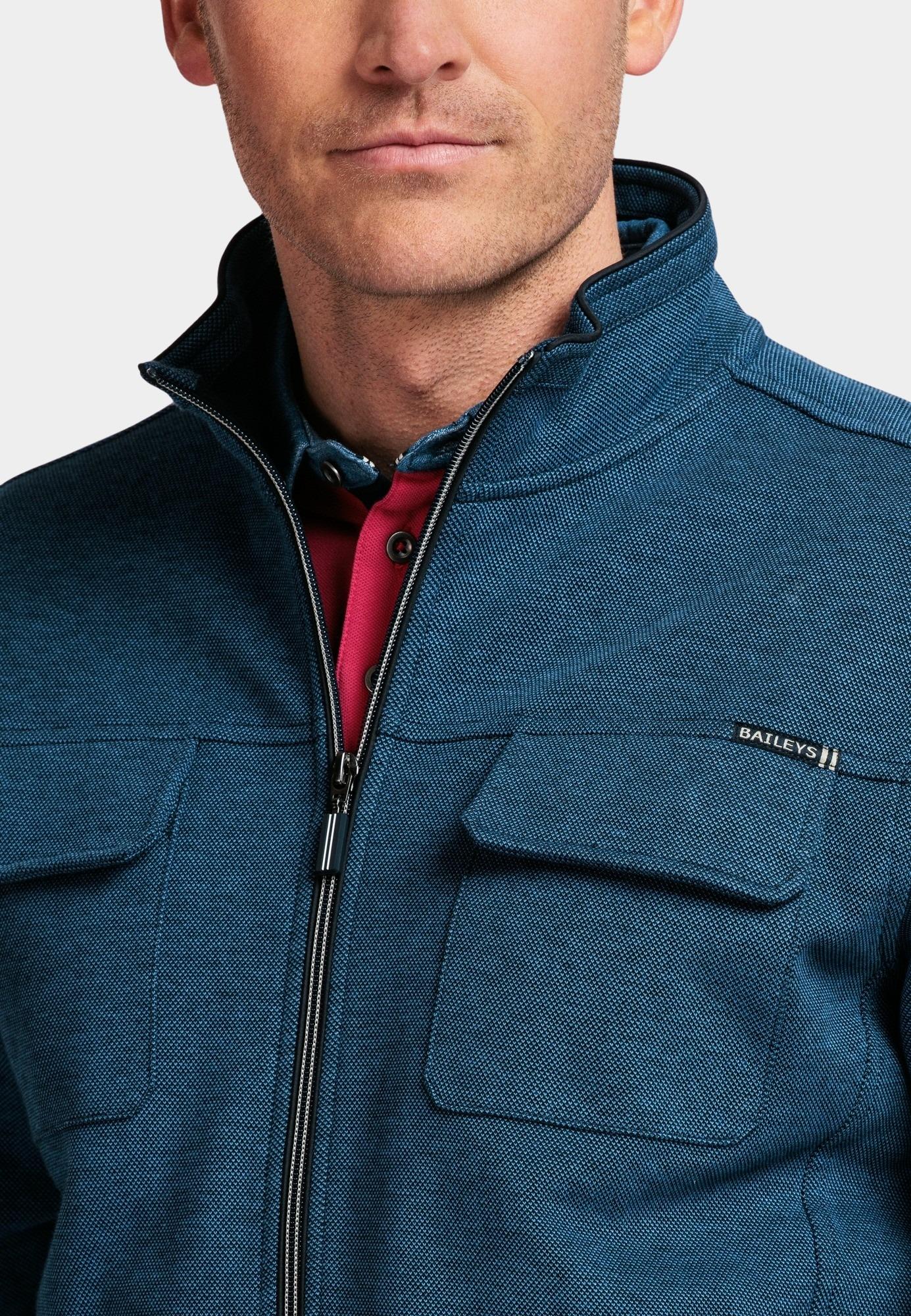 Baileys Vest Blauw Sweat Cardigan Zip  2-tone Ox 412245/60