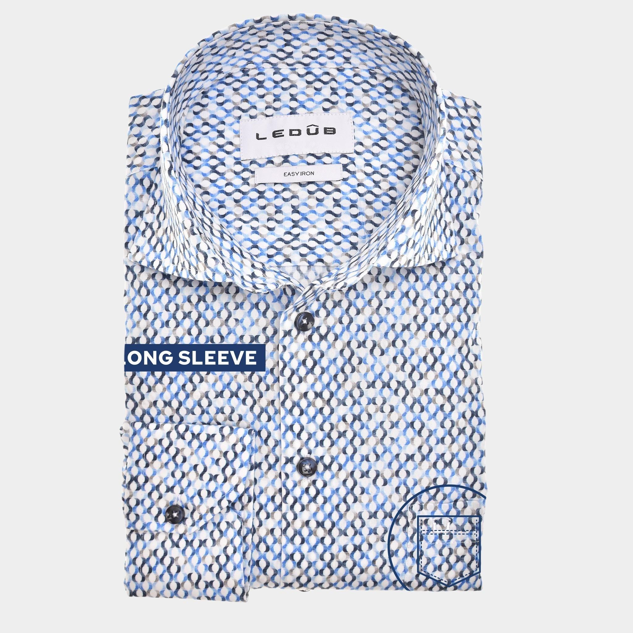 Ledub Overhemd extra lange mouw Blauw  0142823/140-000-000