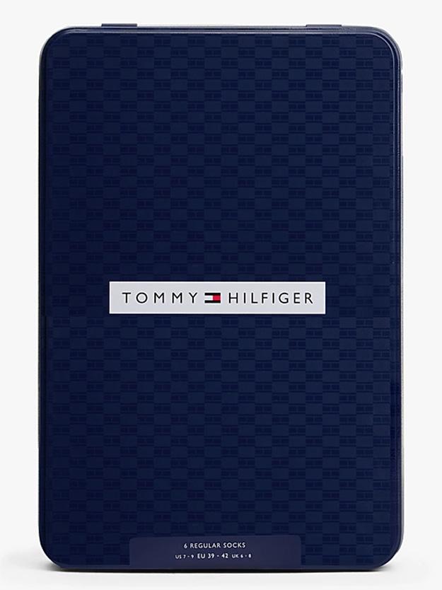 Tommy Hilfiger Cadeaubox Sokken Blauw TH Men Sock 6P Tin Giftbox Bir 701235373/001