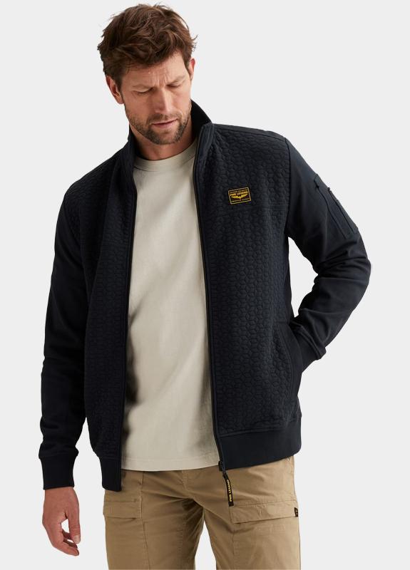 PME Legend Vest Blauw Zip jacket jacquard interlock PSW2602475/5281