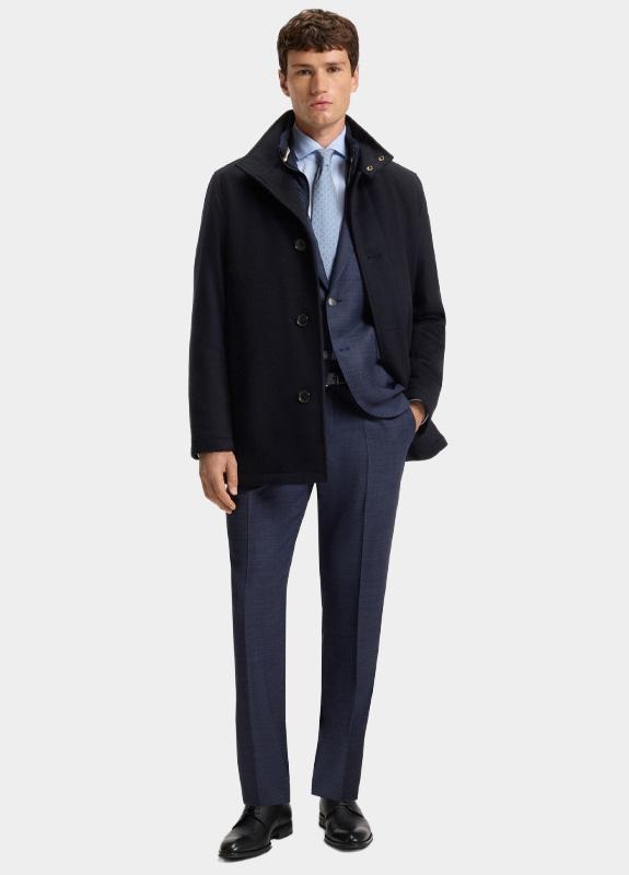 BOSS Black Wollen Jas Blauw H-Coxtan-234 10273687 01 50549193/404