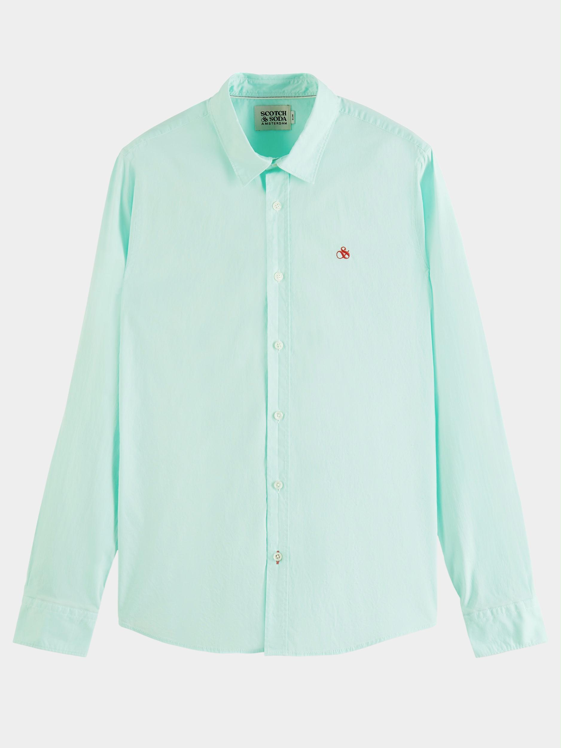 Scotch Soda Casual hemd lange mouw Groen Essentials Slim Fit Organic 169718 5444