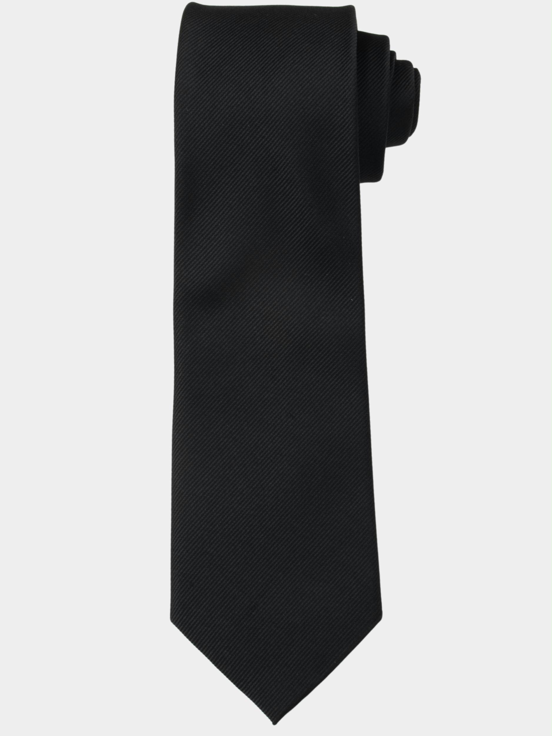 Profuomo Stropdas Zwart zijden das zwart PP5AA0020A/001