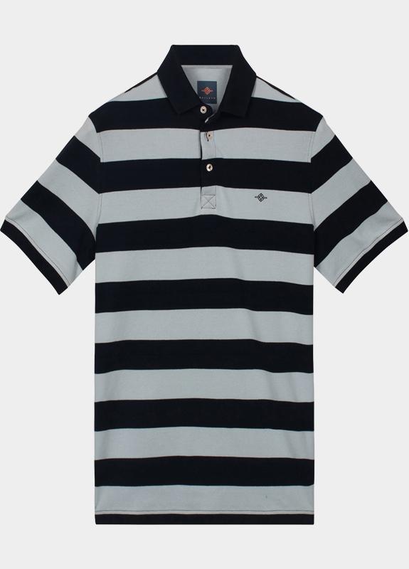 Baileys Polo heren Blauw Poloshirt y/d stripe 615201/65