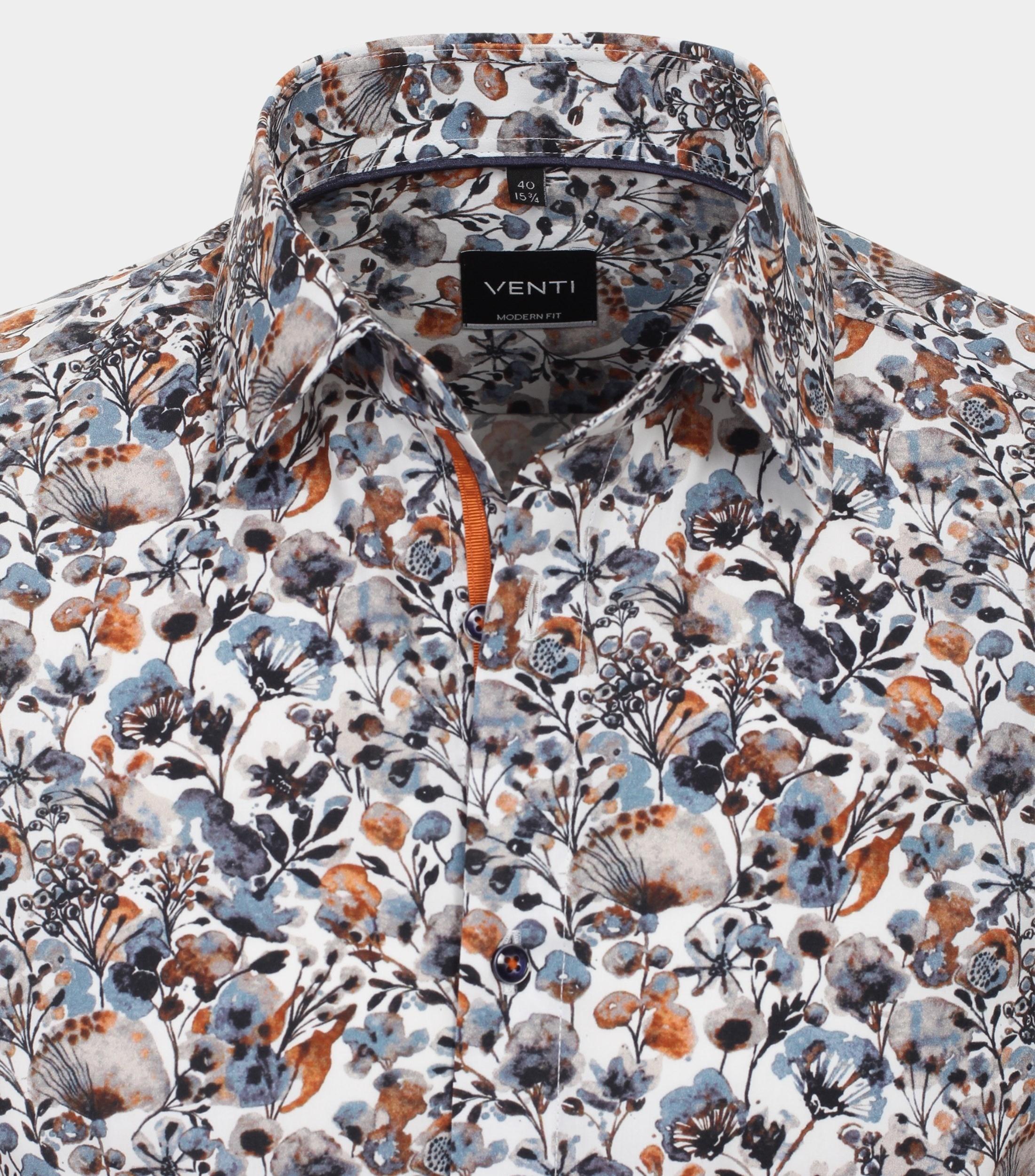 Venti Business hemd lange mouw Oranje Kent Modern Fit 134121600/450