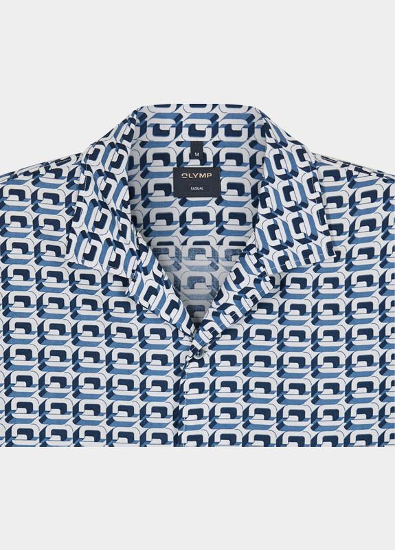 Olymp overhemd korte mouw heren Blauw Casual 403412/15