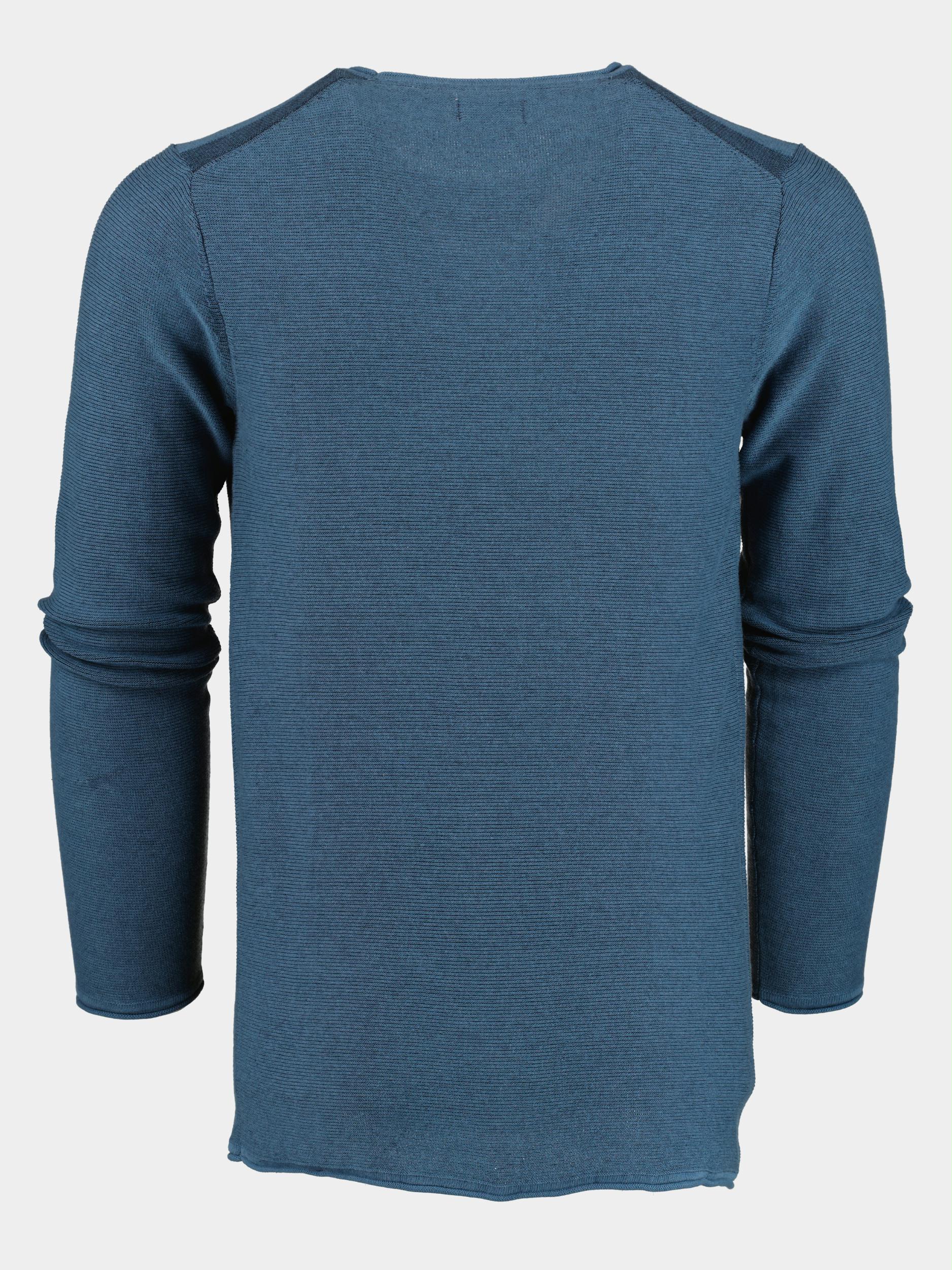 Dstrezzed Sweater Blauw Crew Neck Plaited Cotton 405552/649