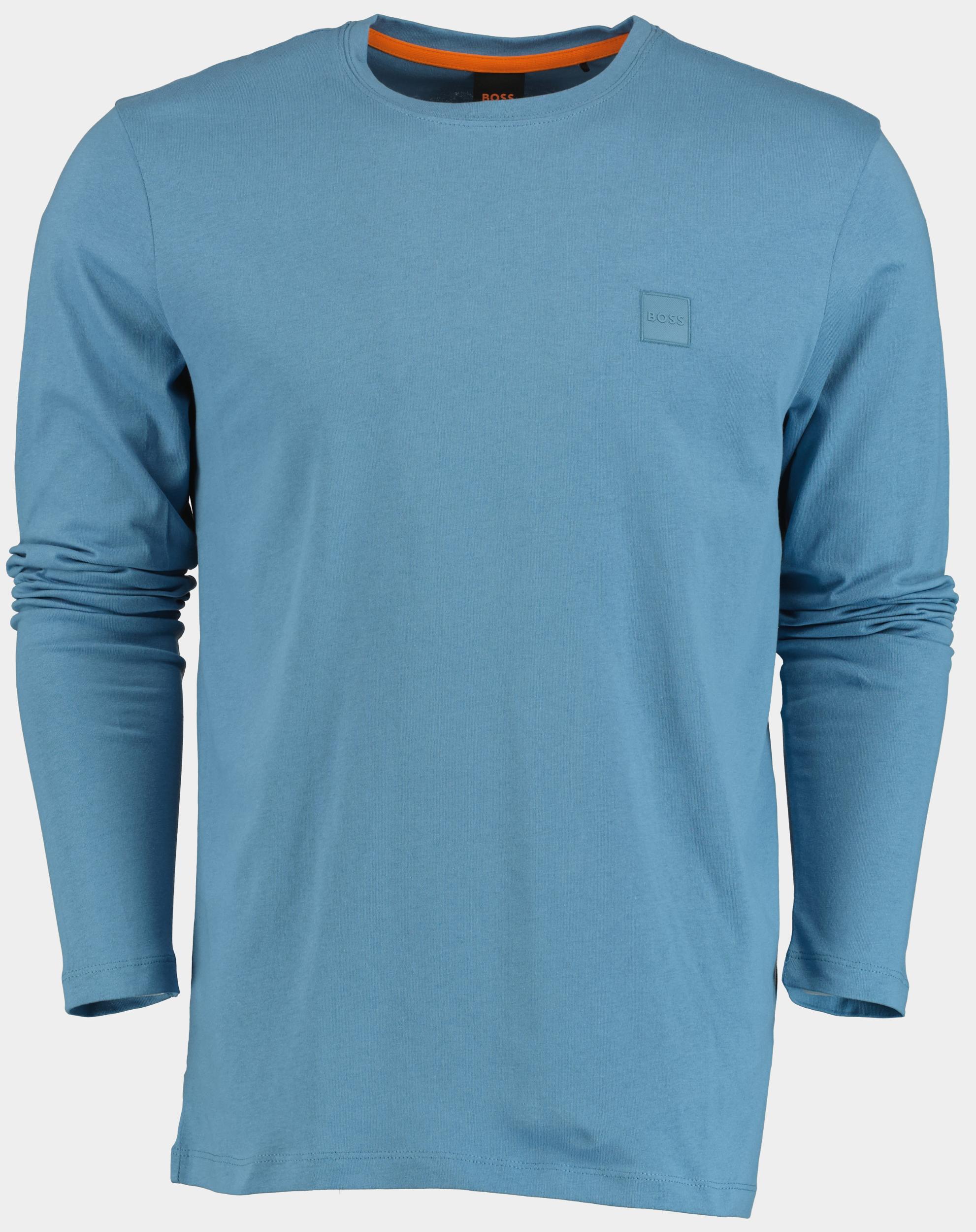 BOSS Orange T-shirt lange mouw Blauw Tacks 10242631 02 50512111/462
