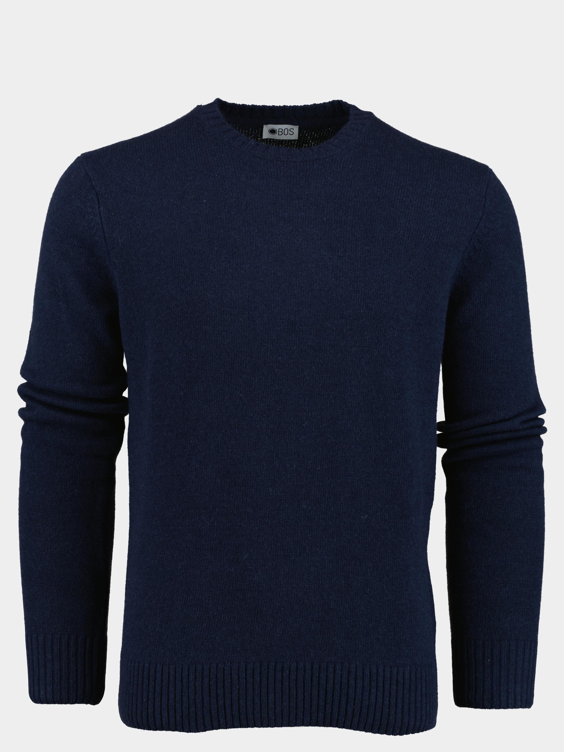 Bos Bright Blue Pullover Blauw Lamswol ronde hals 8100223.Geranio/303