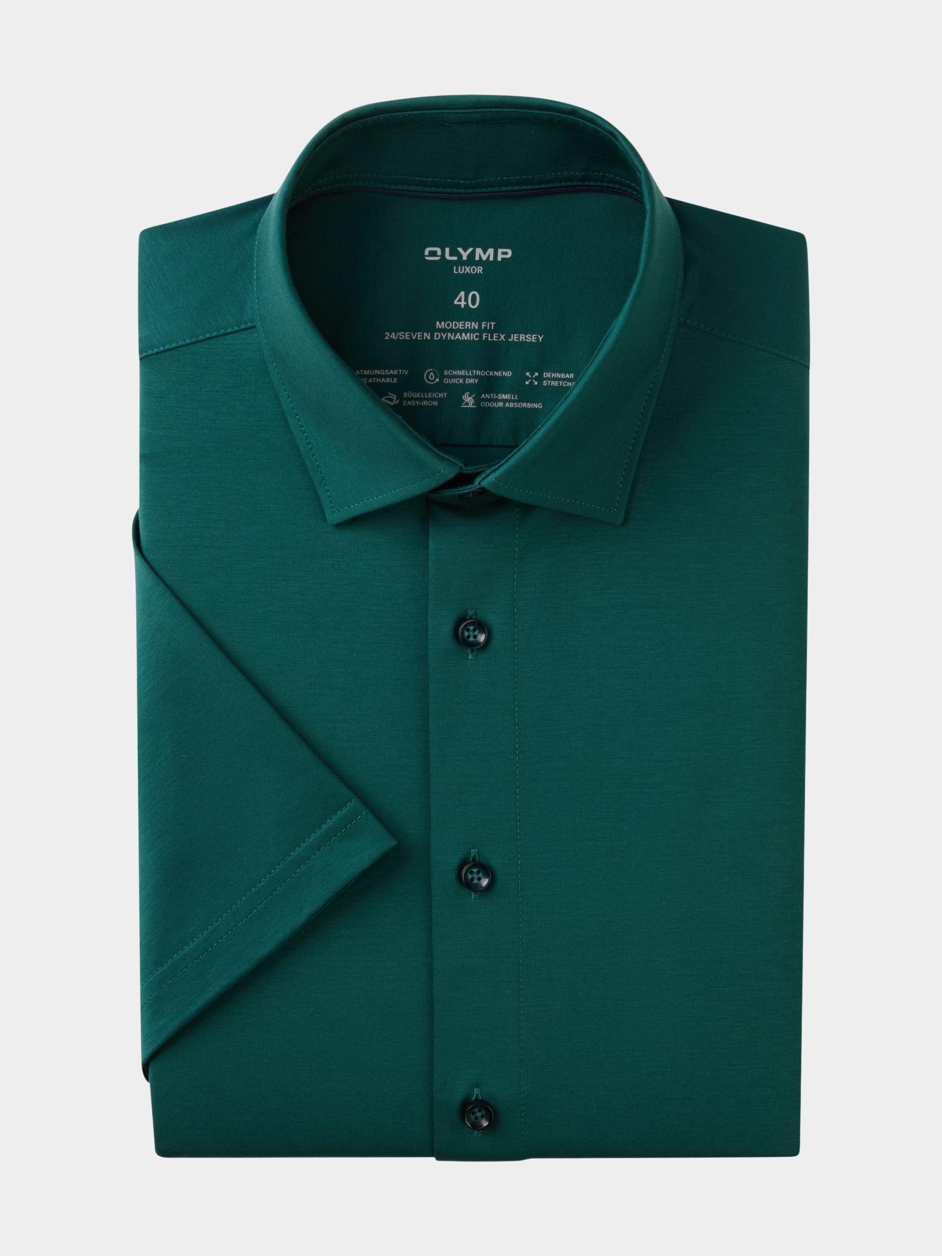 Olymp Business hemd korte mouw Groen Luxor 24/Seven 120262/49