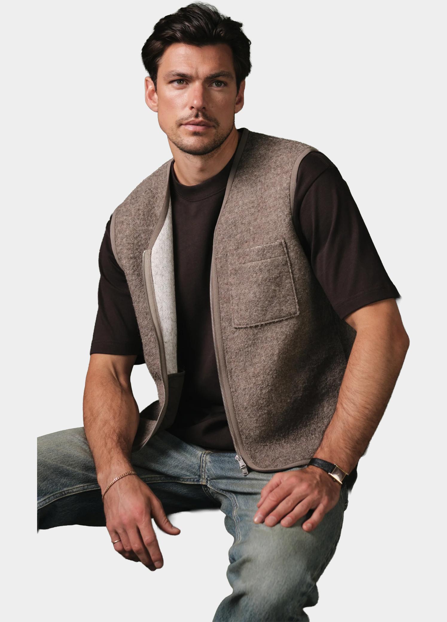 Dstrezzed Bodywarmer heren Bruin William Teddy Vest 121503/277