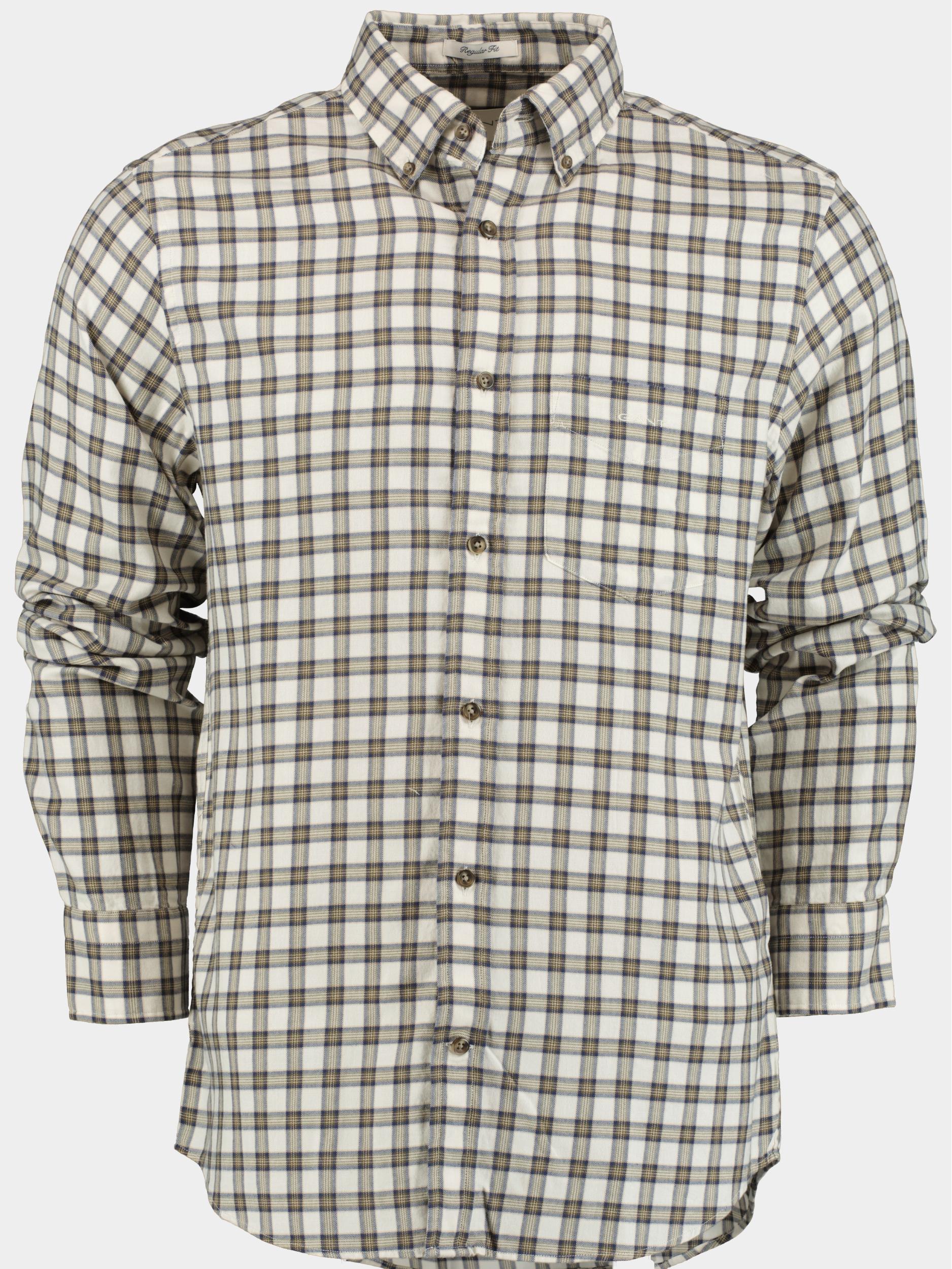 Gant Casual hemd lange mouw Groen Reg Micro Tartan Flannel Shirt 3230213/130
