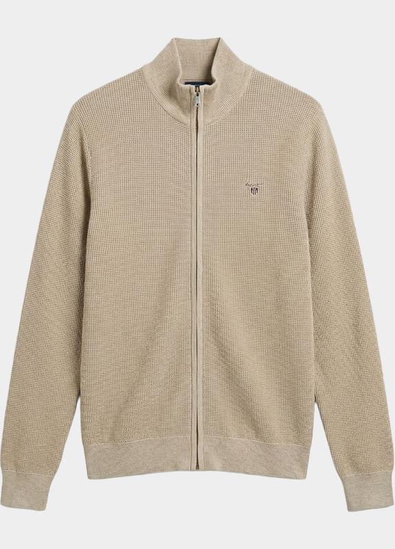 Gant Vest heren Beige Katoenen vest met ritssluitin 8030293/198