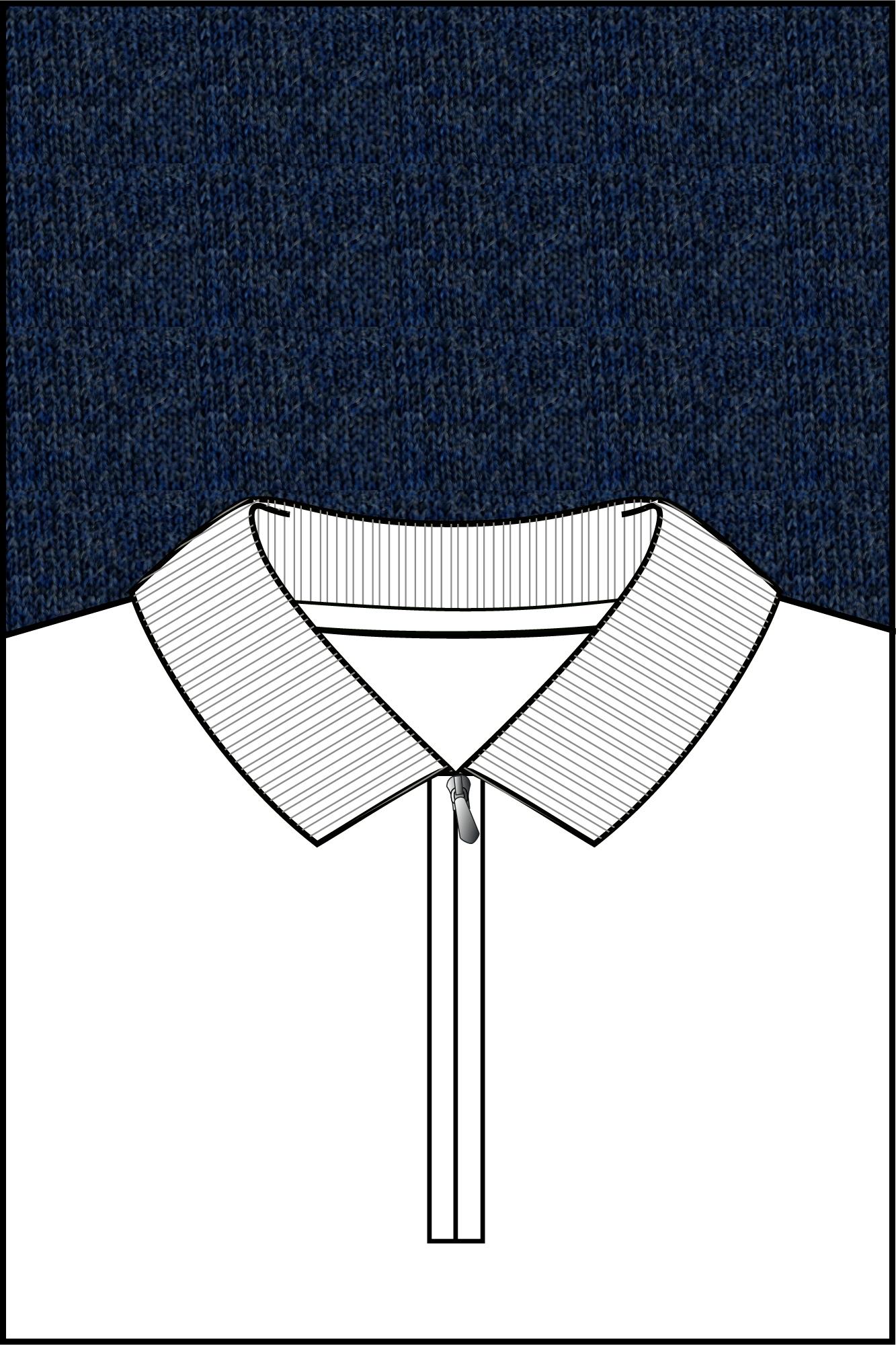 Baileys Half Zip Blauw Pullover Polo Collar 1/2 Zip 520060/67