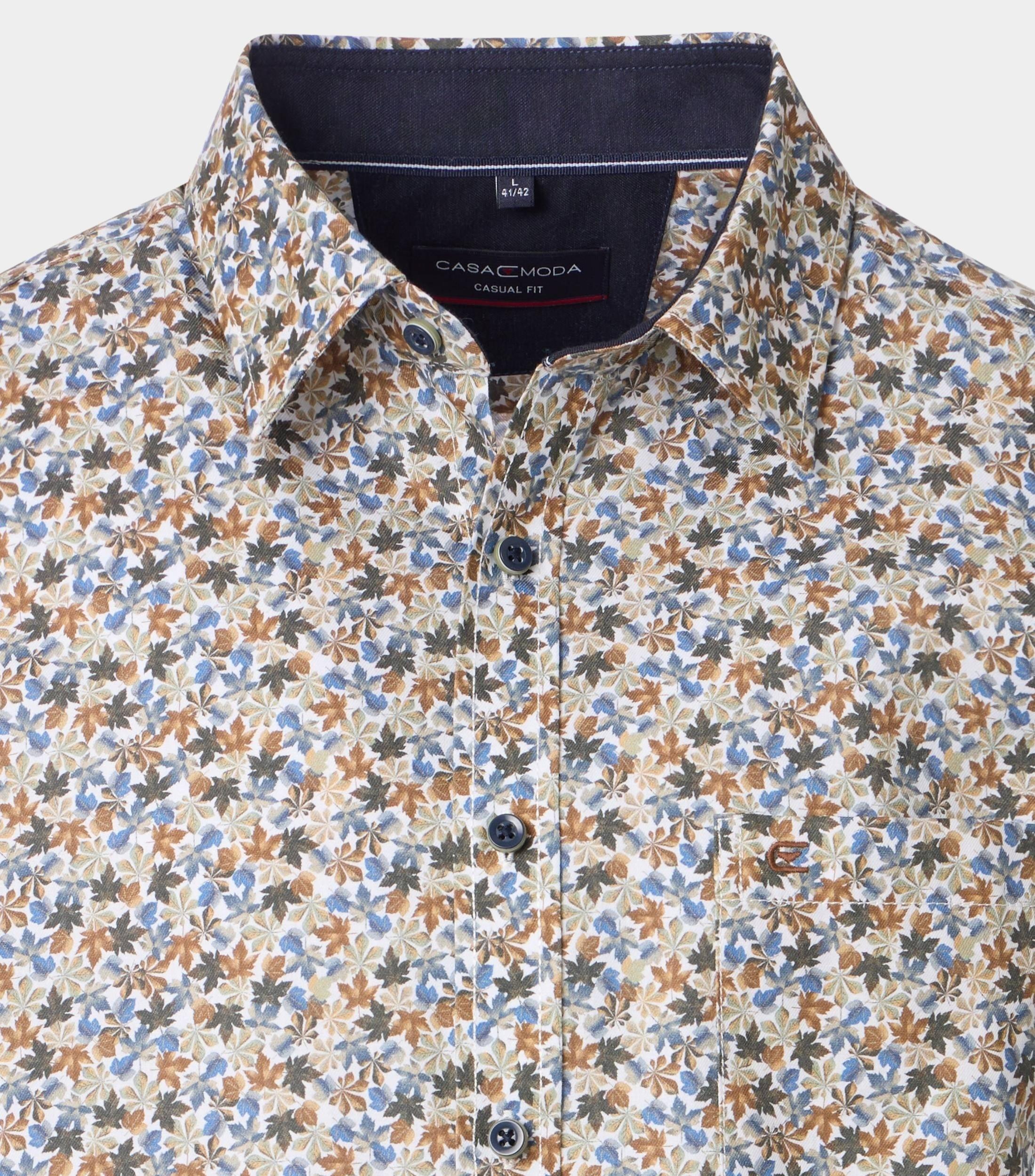 Casamoda Casual hemd lange mouw Blauw Kent Casual Fit 454484300/100