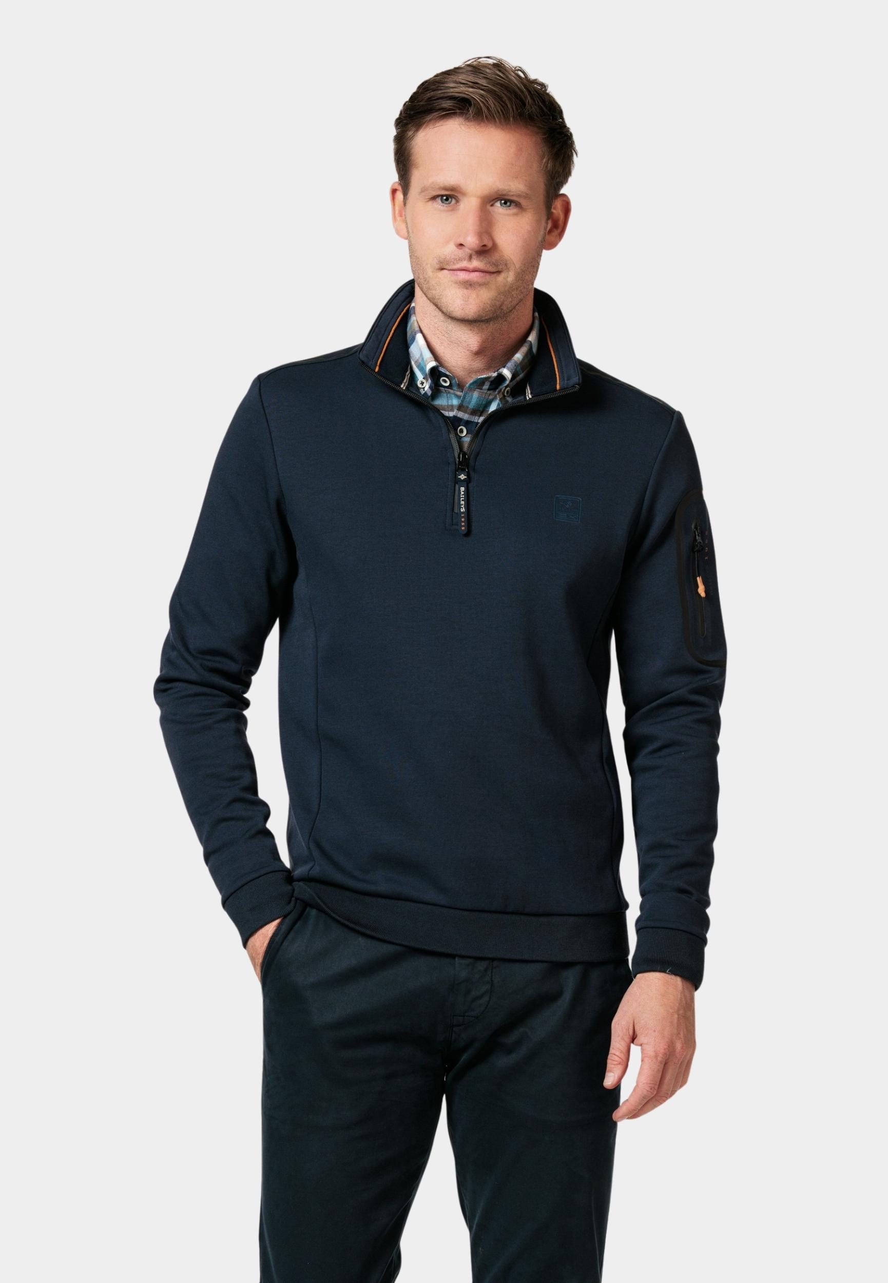 Baileys Half Zip Blauw Sweatshirt 1/2 Zip  Double Fa 323153/60