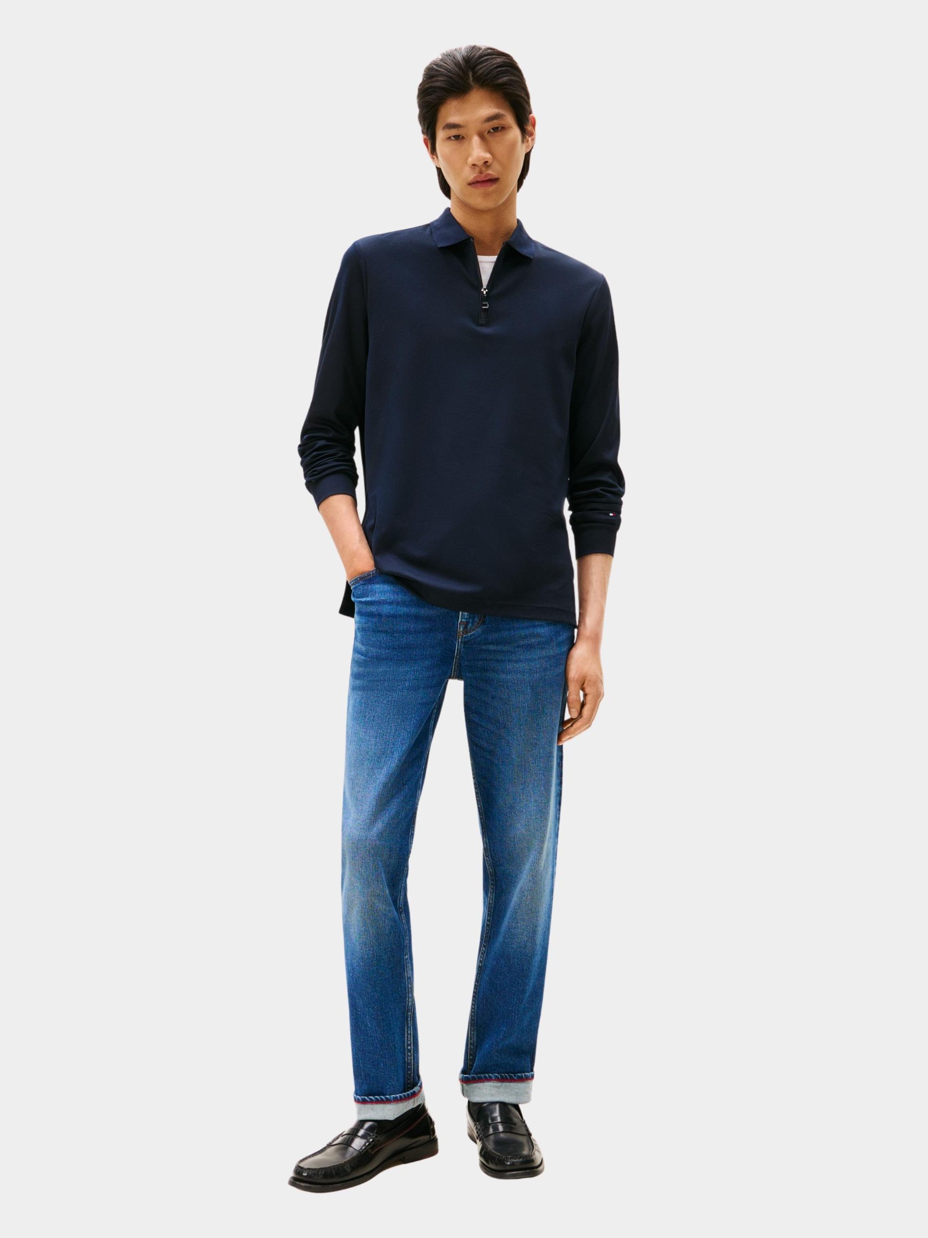 Tommy Hilfiger Polo lange mouw Blauw MIXED MEDIA REG POLO MW0MW42078/DW5