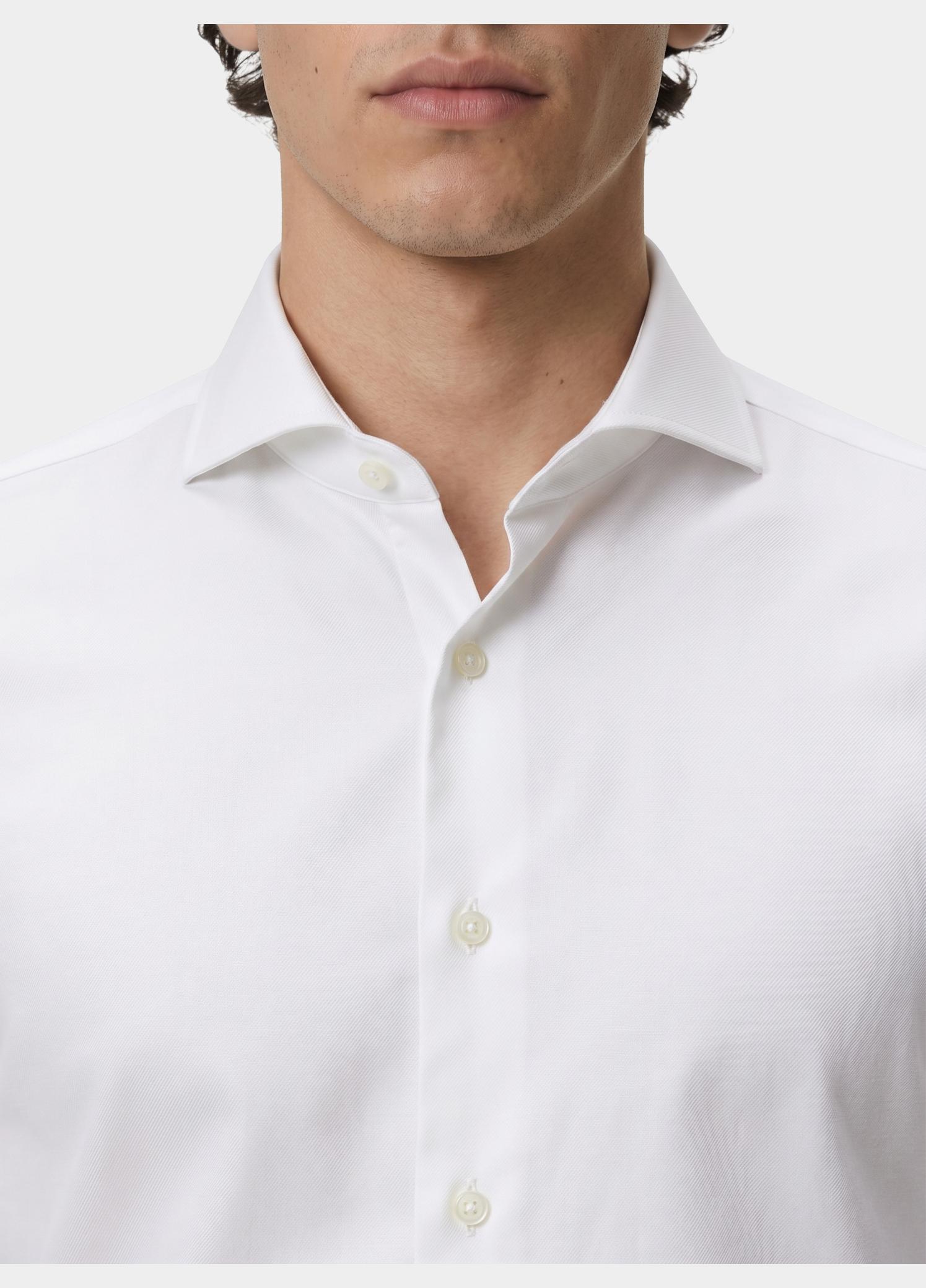 Profuomo Business hemd lange mouw Wit Japanese knit slim fit PP2HC10006/100