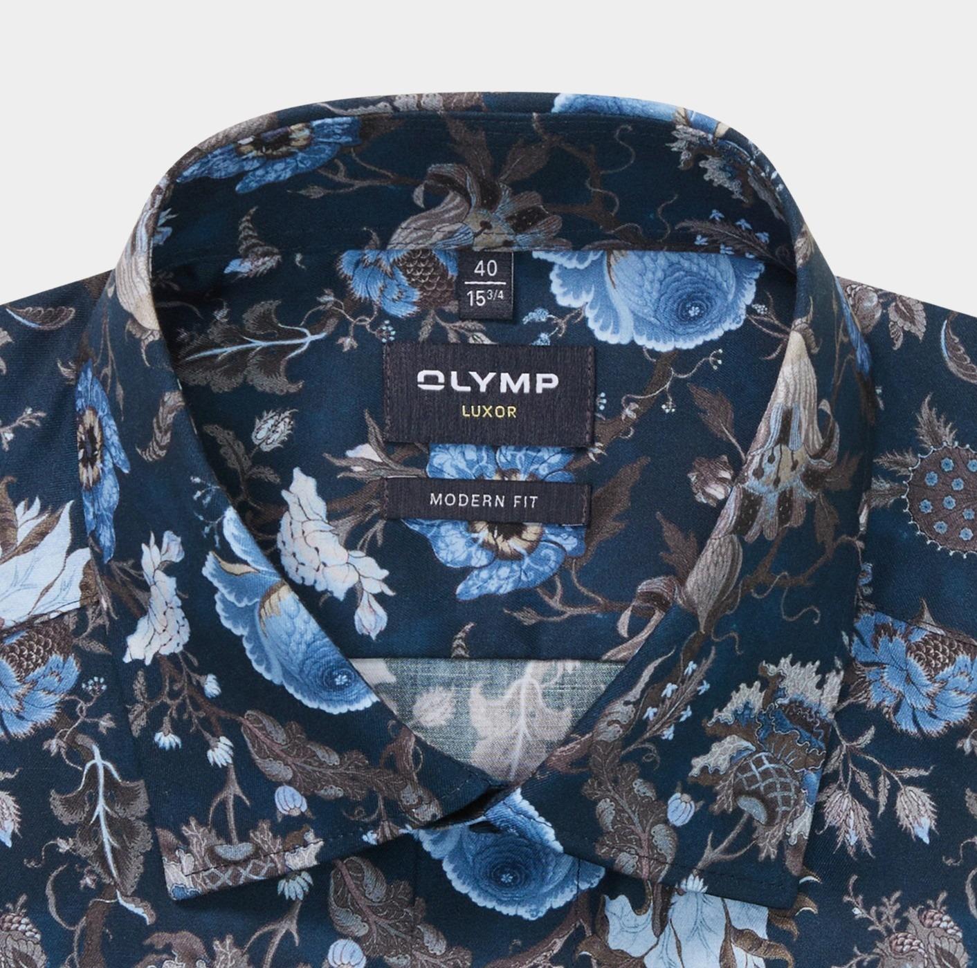 Olymp Business hemd lange mouw Blauw Luxor 124884/18